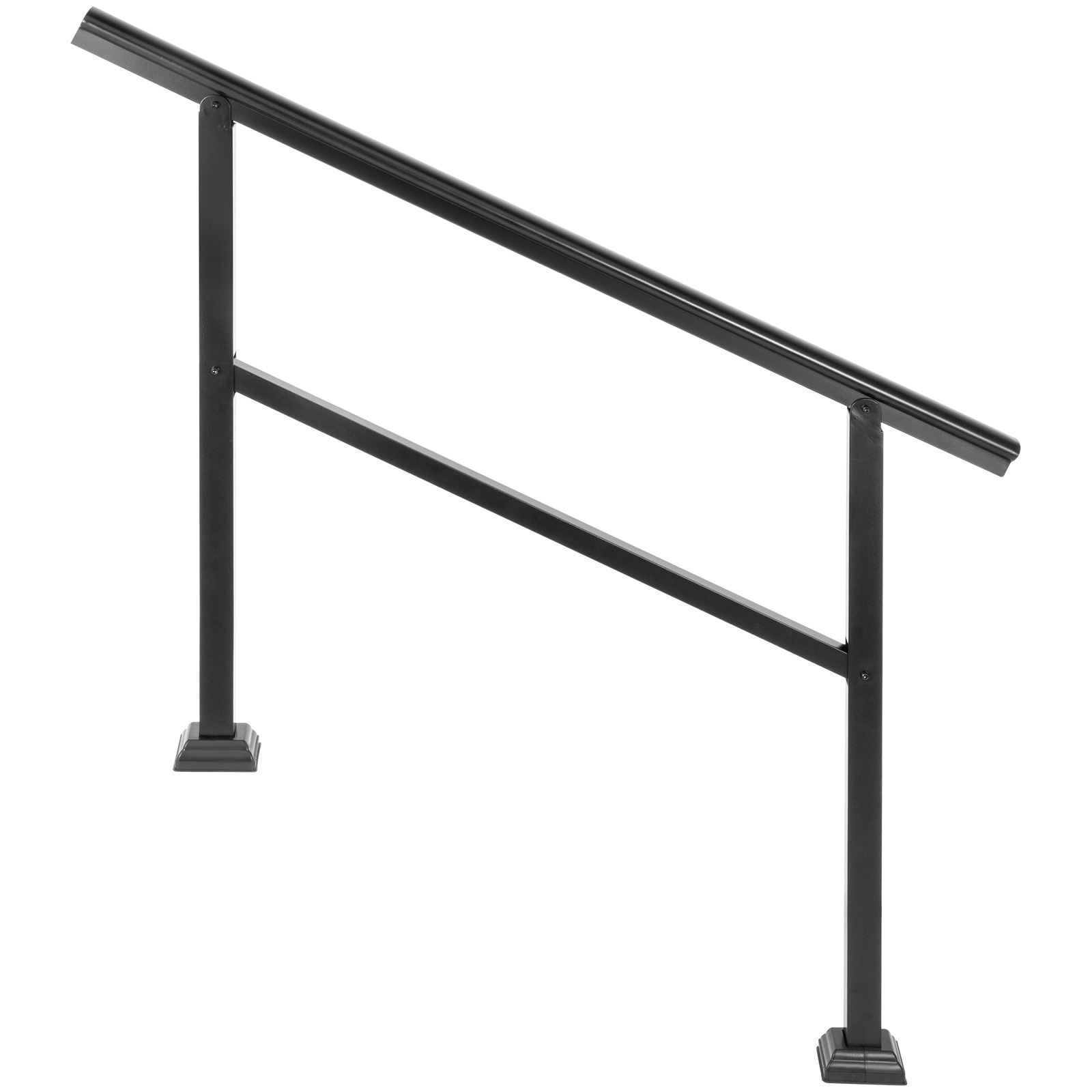 Handrail Banister Outdoor Stairs 48x35.5 Inch Outdoor Handrail Stair Railing Adjustable From 0 To 45 Degrees Handrail For Cross Bar Stairs Outdoor Aluminum Black Stair Railing