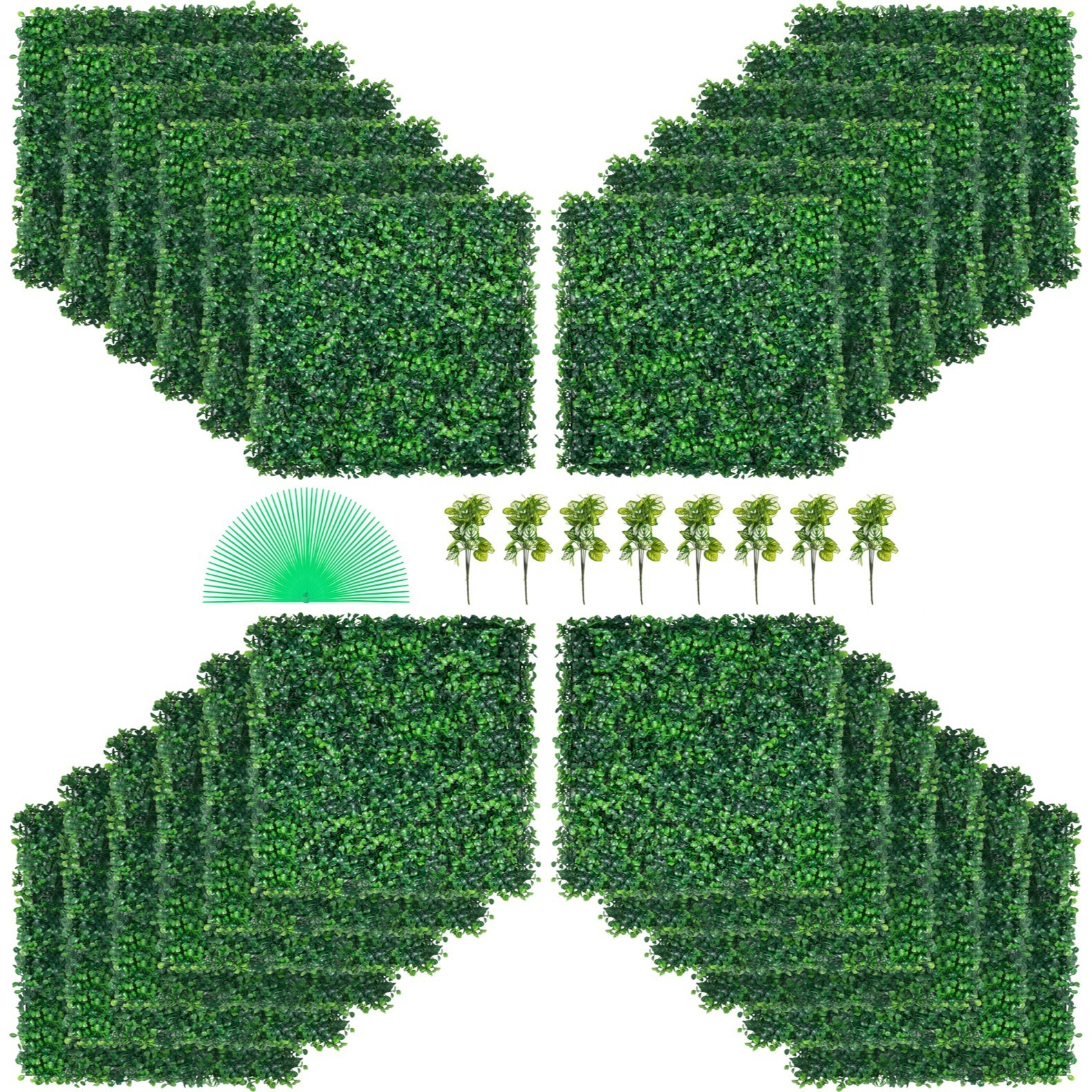 TEMU VEVOR Pannello di artificiale pezzi Pannelli da parete con di artificiale Sfondo con artificiale 20" X 20" 4 cm Parete con verde per decorazione