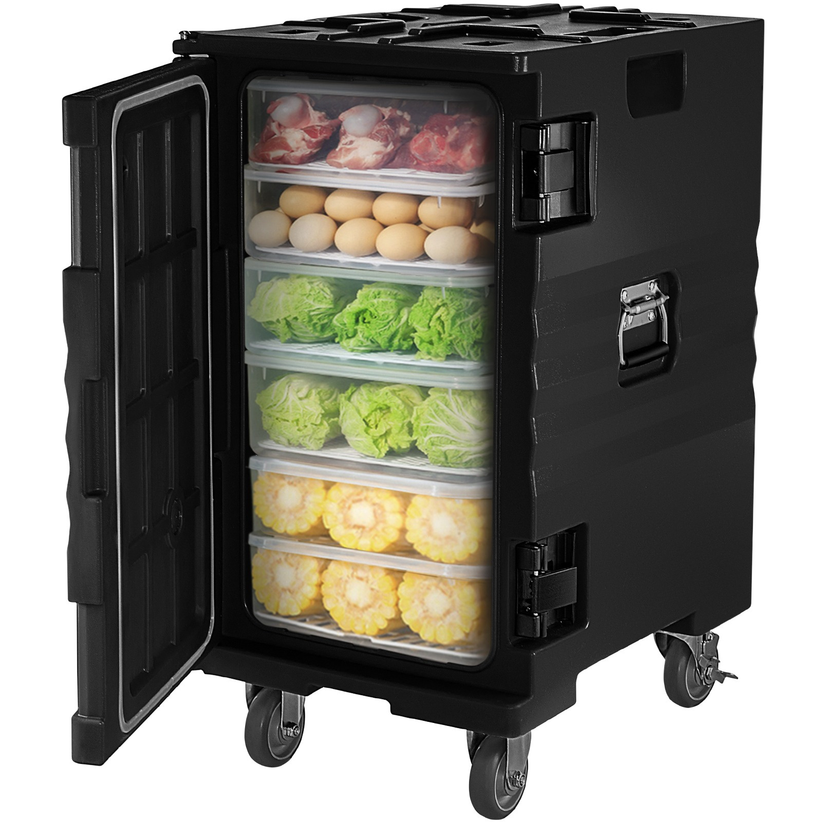 TEMU VEVOR Boîte isotherme pour aliments, boîte chauffante de 109 litres pour , boîte alimentaire en LLDPE avec double boucle, chauffe-aliments à