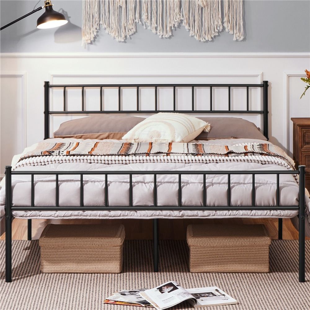 TEMU Costoffs Metal Bed Frame, Double/king Bed Frame Bed Frame With Slatted Headboard & Footboard, 32cm Under-bed Storage, Mattress Foundation,
