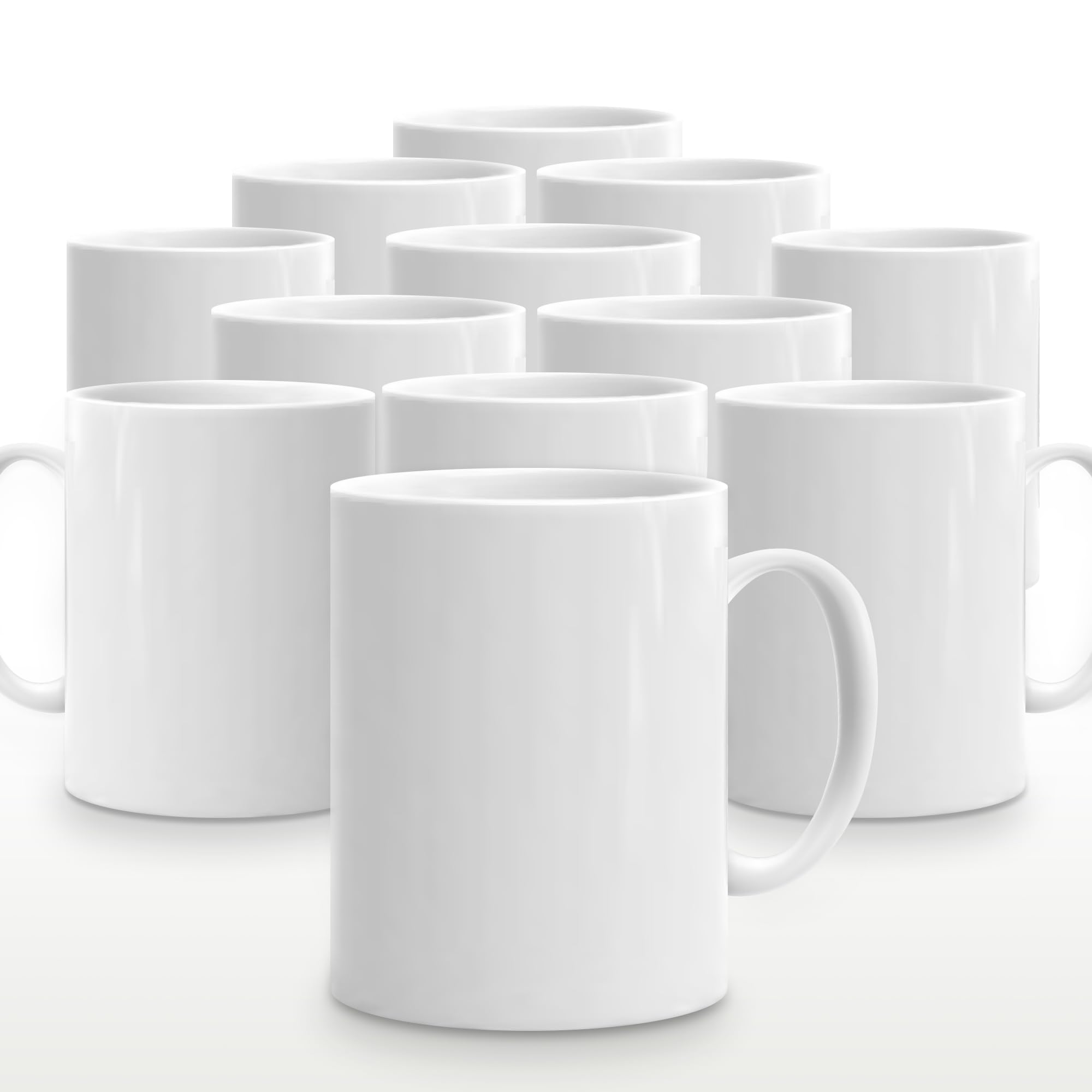 TEMU White Mugs Set Of 12 - Stoneware Mug Set 11oz - Great Gift Idea Or For Kitchens, Restaurants, Cafes - Coffee Mugs, Tea Mugs, White Mug