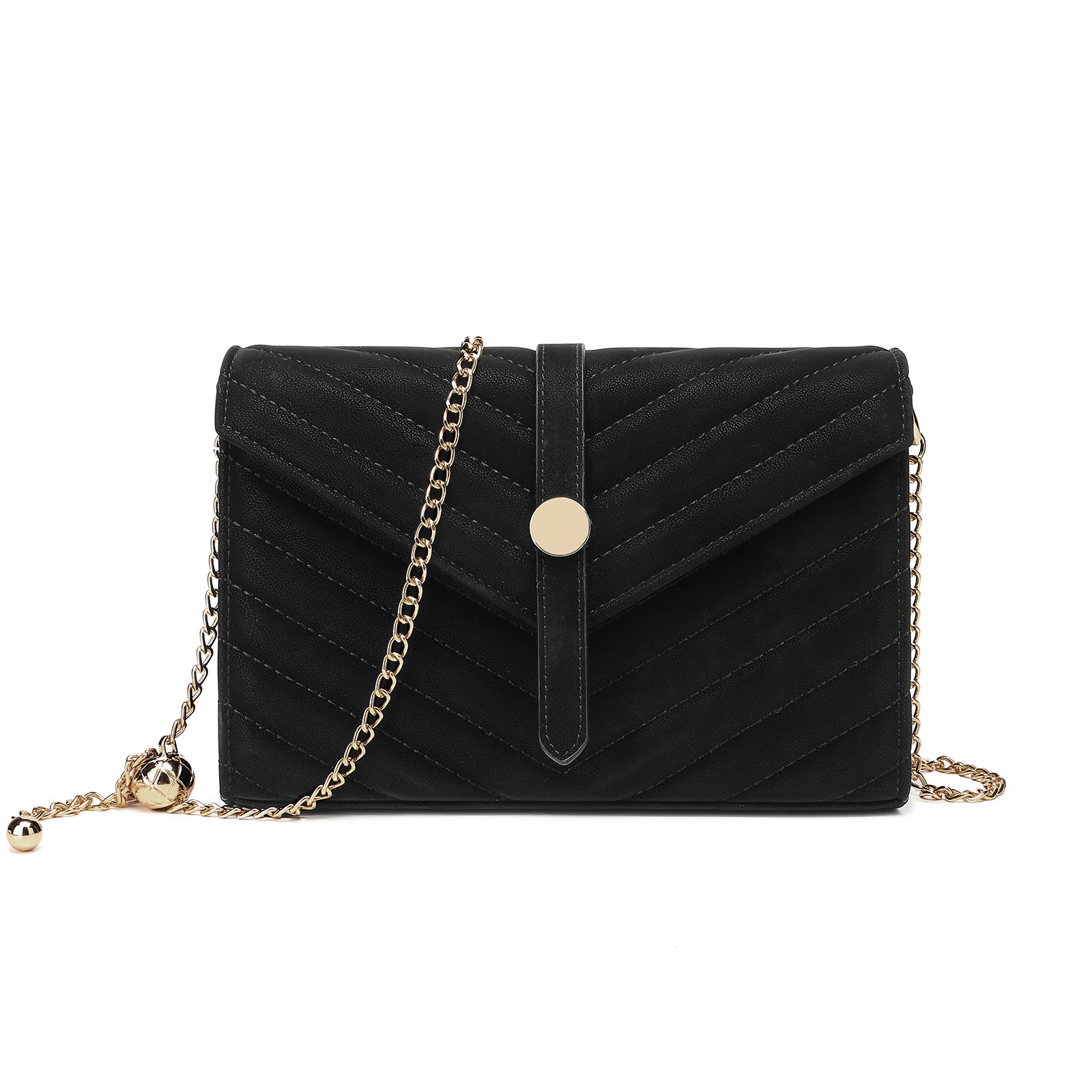 1pc Of Miss Lulu Fashion Trendy V-stitched Flap Leather Chain Bag 's Envelope Pochette Evening Bag Fashion Elegant Chain Bag Women' Clutch Bag Handbag Wedding Evening Bag Holiday Gift