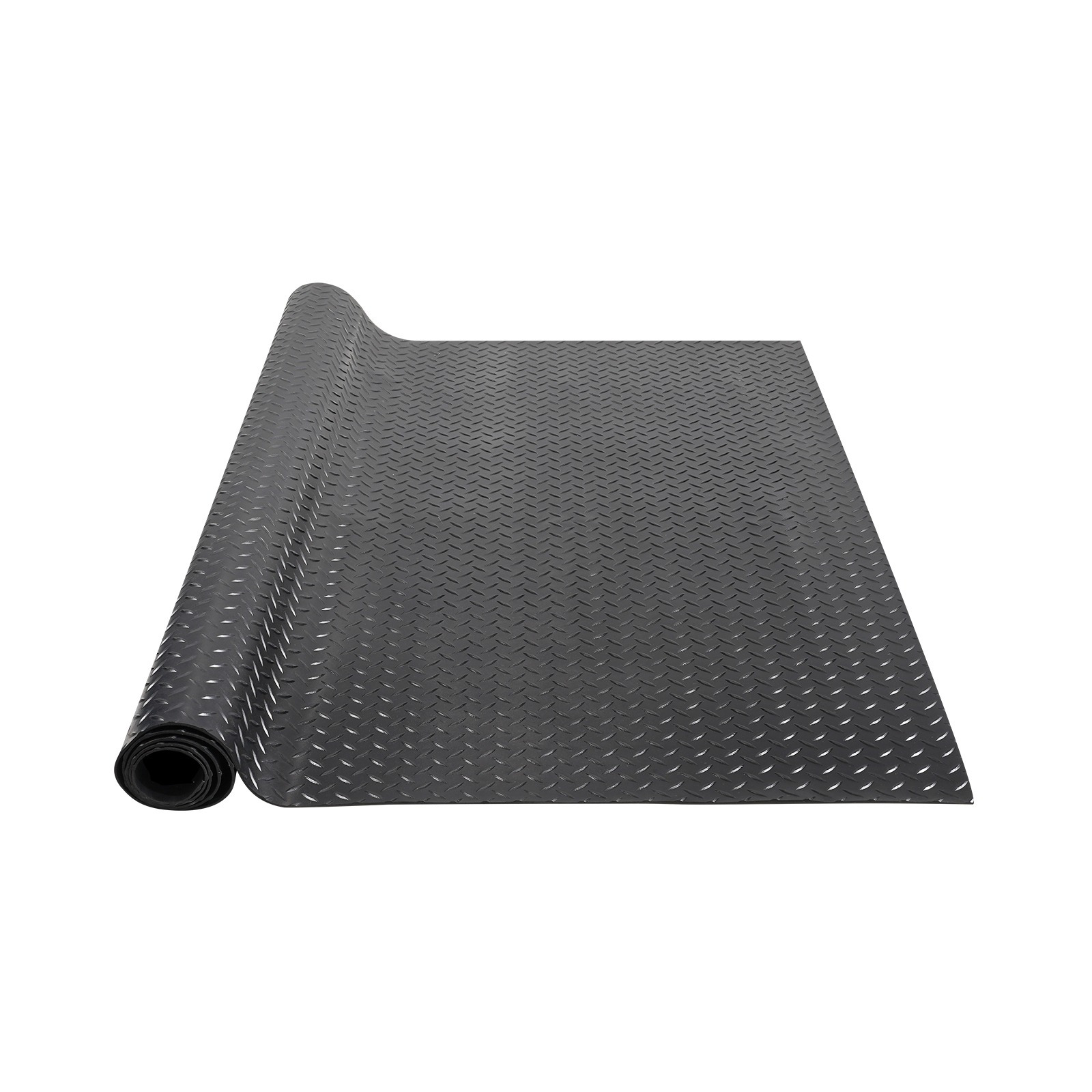 Vevor Diamond-plate Rubber Flooring Roll, 3 Mm X 4 Ft X 6 Ft Garage Floor Mat, Sbr Rubber Garage Flooring Roll, Easy To Clean, Diamond Plate Rubber Mat For Under Cars, Garage Gym, Black