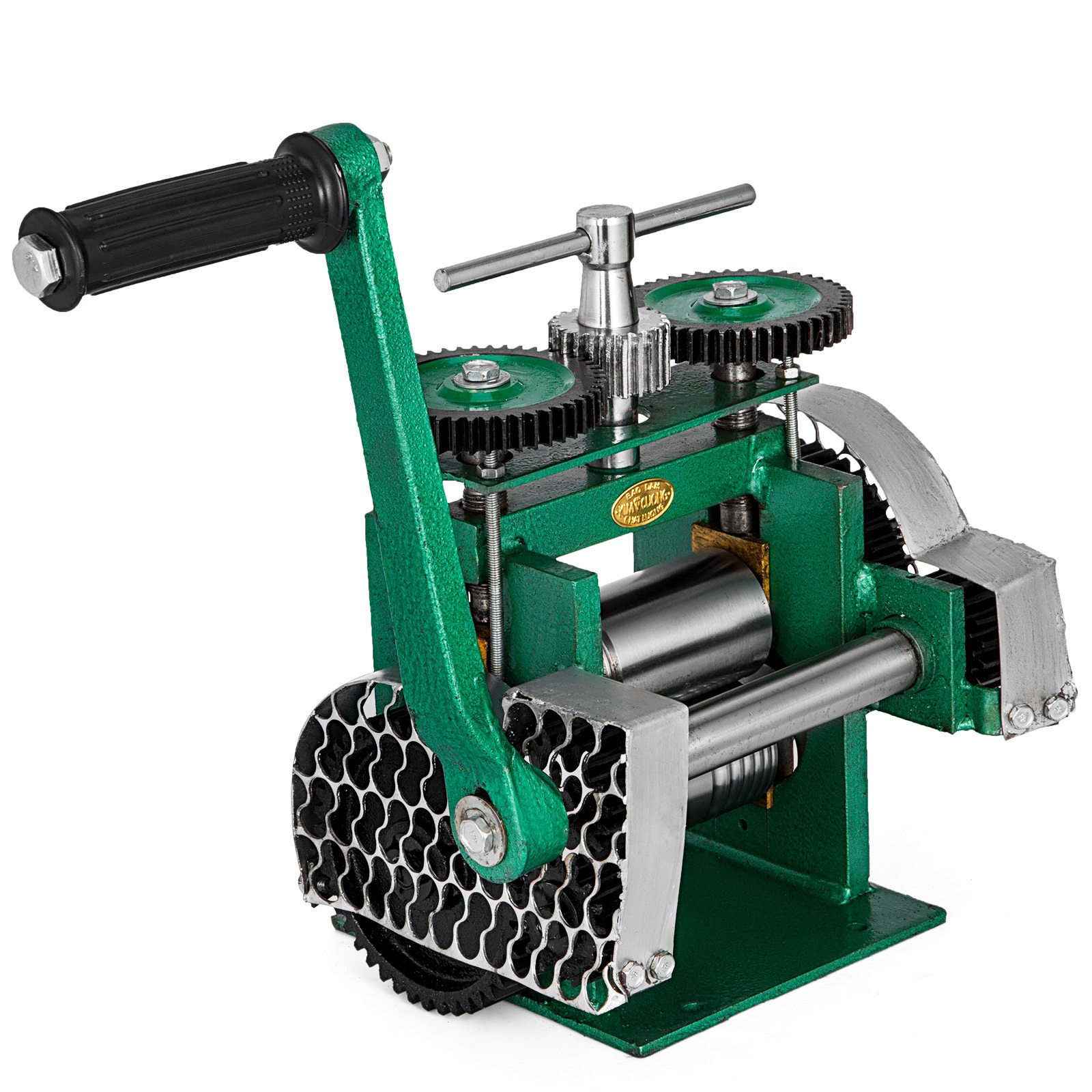 Vevor Jewelry Combination Rolling Mill 120mm Width Flat Rolling Mill 55 Mm Diameter Rollers Rolling Mill Press Gear Ratio 4:1 Jewelry Press Tabletting Tool For Jewelry Repair Design