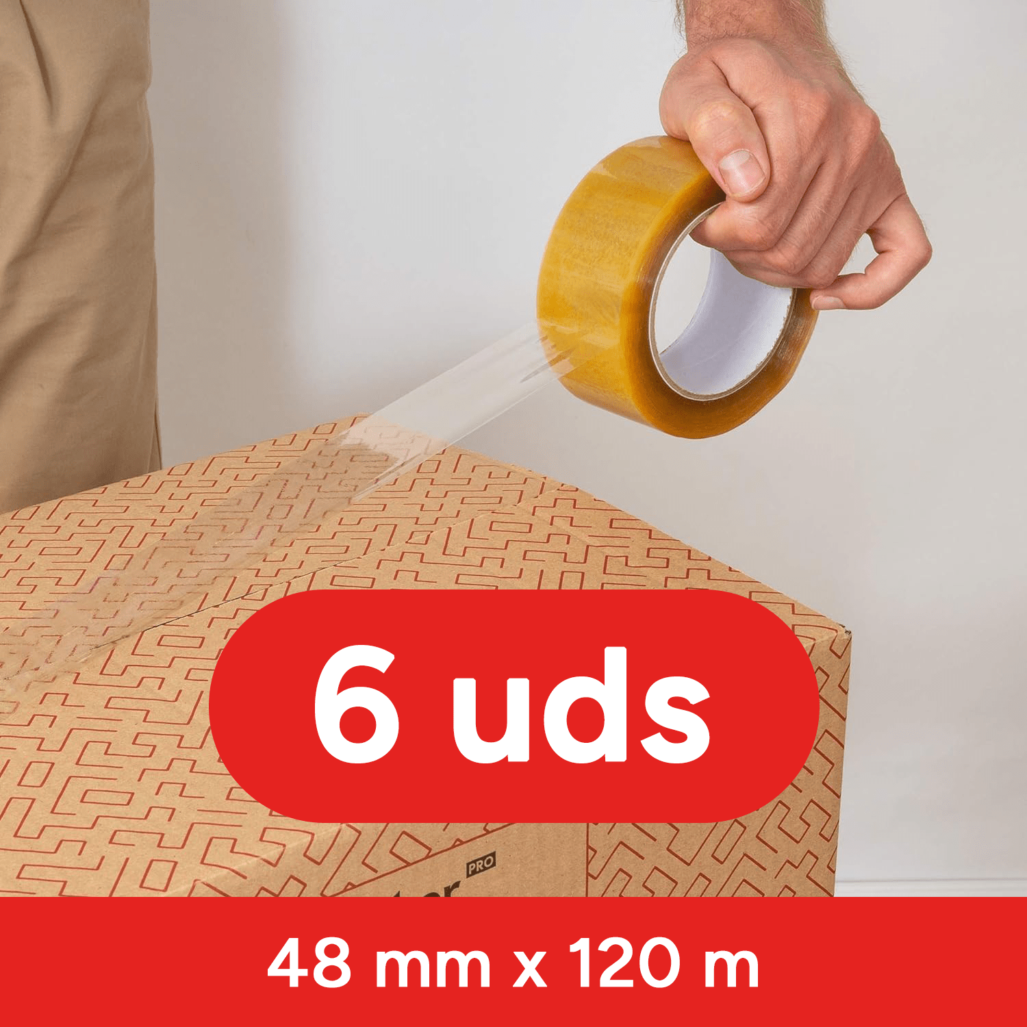 TEMU Cinta Adhesiva Polipropileno 48mm x 120M, Transparente