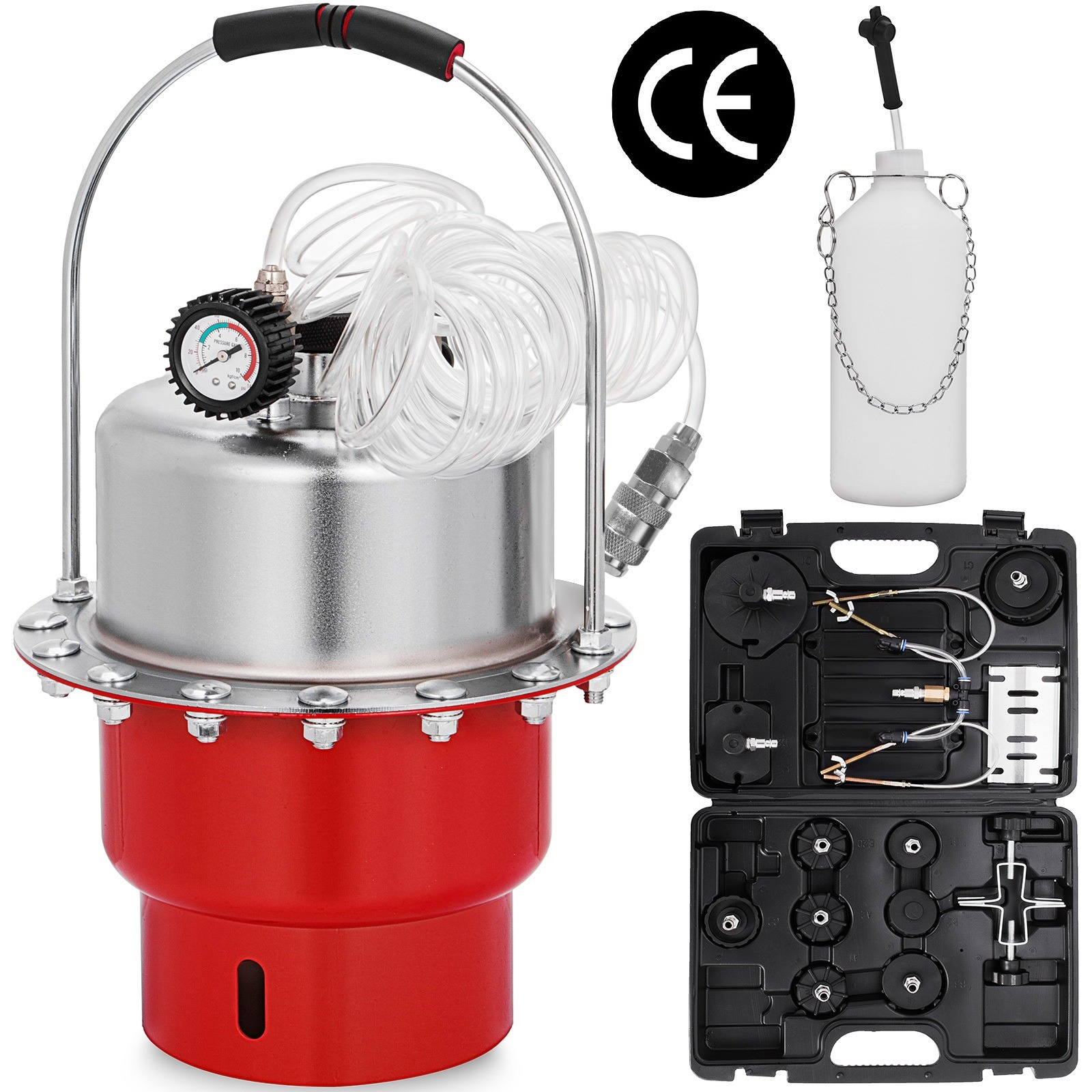 Vevor Pneumatic Air Pressure Bleeder Tool Kit Brake Bleeding Garage Workshop Mechanics