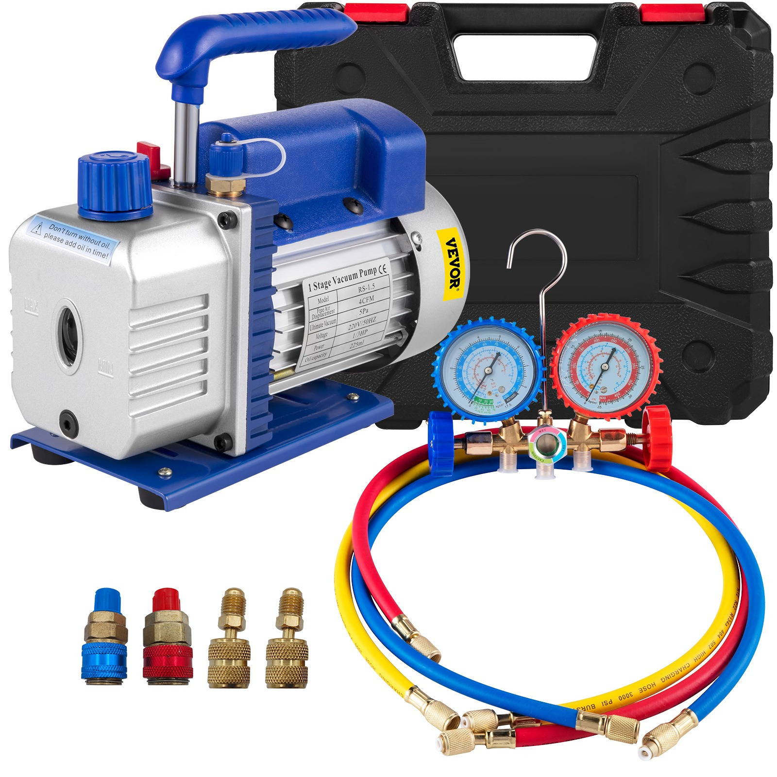 E-shop VEVOR 4cfm Vakuumpumpe HVAC Kühlung R134a R502 R22 R12 1/3hp Manifoldtester Klimaanlage
