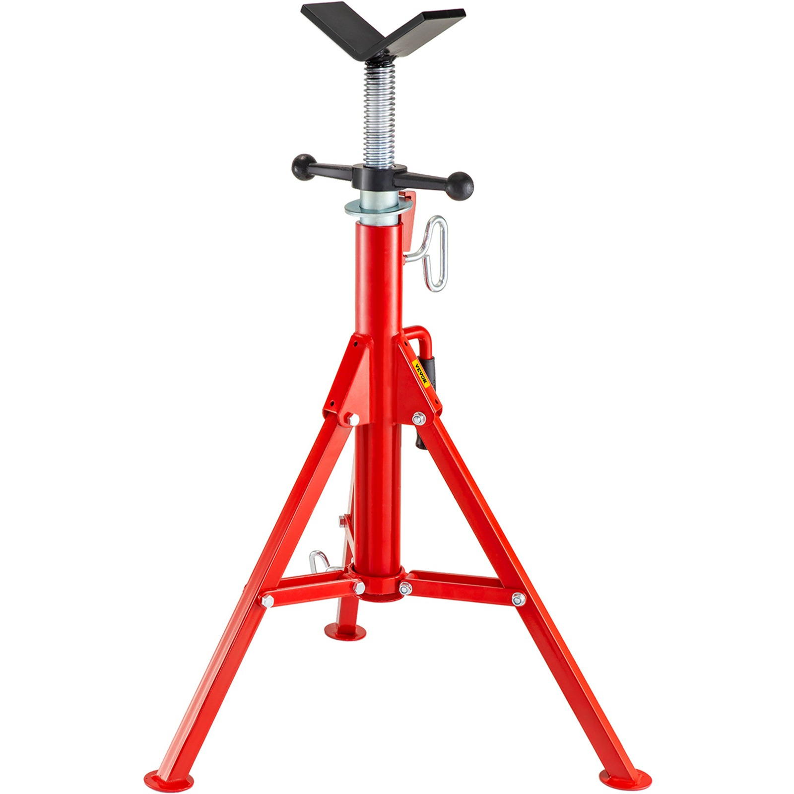 Vevor V Head Pipe Stand Adjustable Height 28-52 Inch, Pipe Stands 2500 Lb. Capacity, Folding Portable Pipe Stands 1/2 To 12 Inch Pipe Supporting, Steel Jack Stands