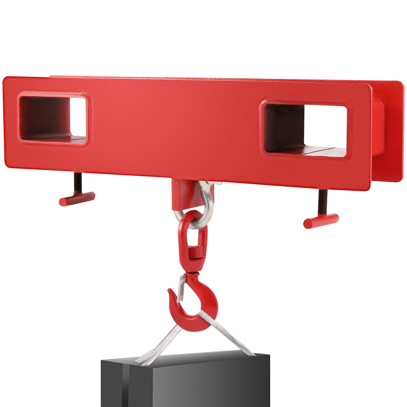 E-shop VEVOR Gabelstapler-Hebehaken, 4400lbs Tragkraft Gabelstapler-Hebelift, Roter Gabelstapler-Mobilkran mit drehbarem Haken und zwei großen