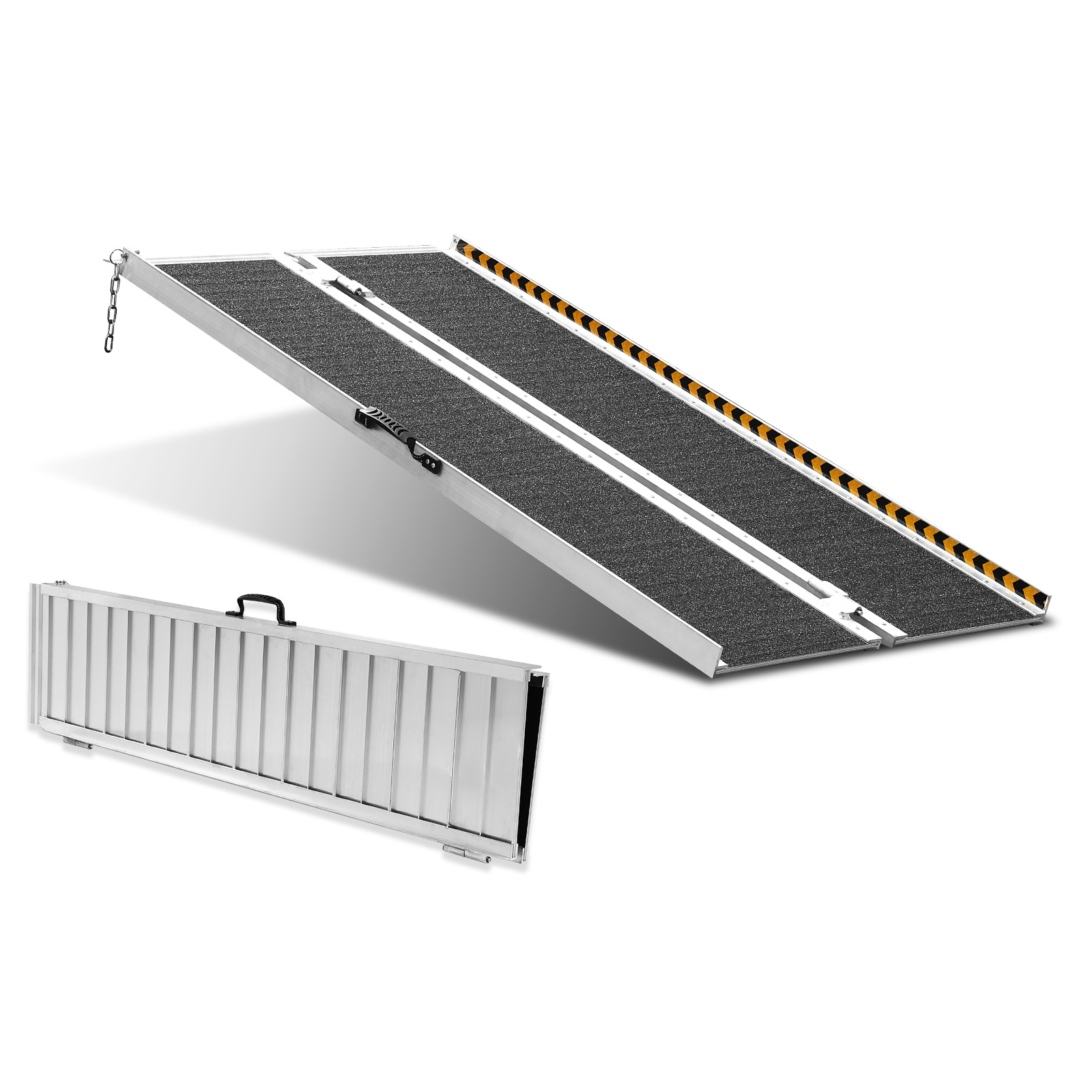 E-shop VEVOR Tragbare Rollstuhlrampen, 4 ft 800 lbs Kapazität, Rutschfeste Aluminium Faltbare Schwellenrampe, Faltbare Rollstuhlrampen für Rollstühle,