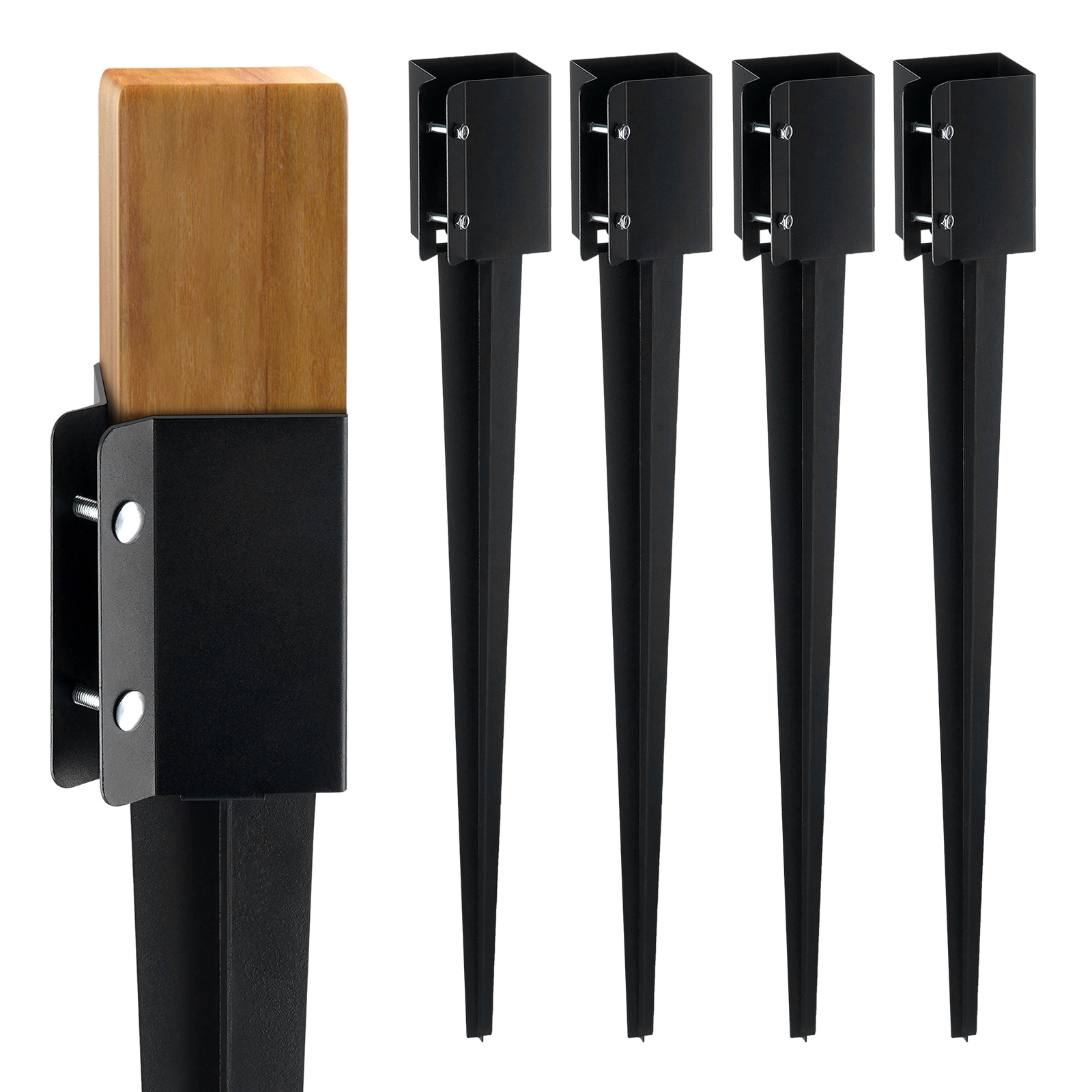 

Vevor Fence Post Anchor Ground Spike 4 Pack 36 X 4 X 4 In Metal Fence Stakes