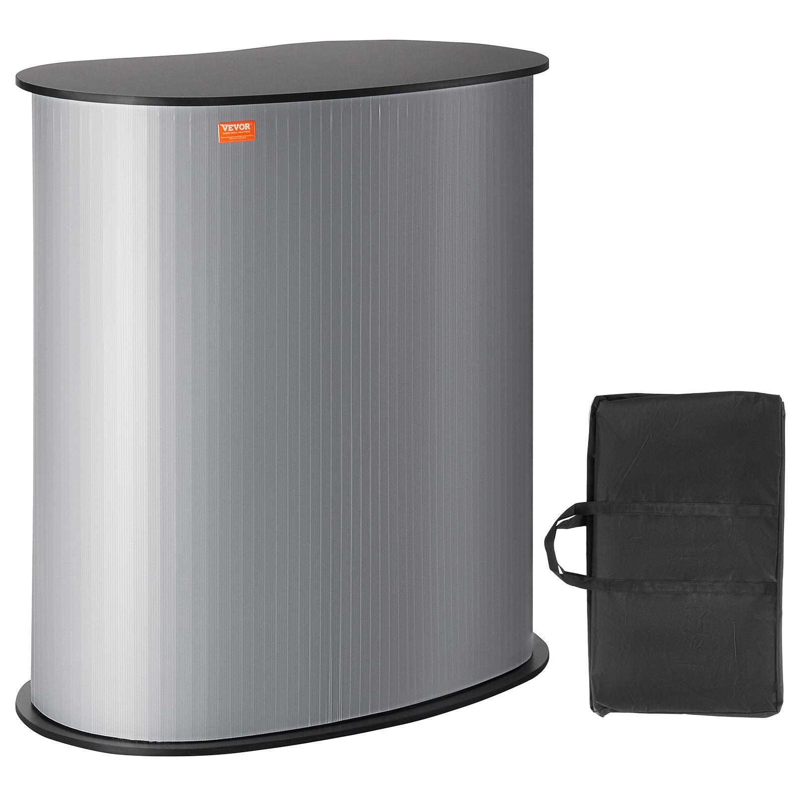 Image of Vevor Portable Tradeshow Podium Table, 35.43" X 19.29" X 37.01", Display Exhibition Counter Stand Booth Fair With Wall, Foldable Retail Bar Table Pop Up Podium Counter With Carrying Bag