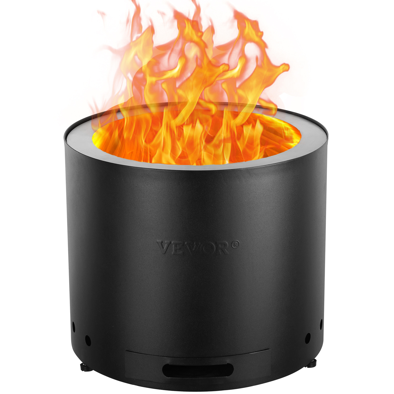 Vevor Smokeless Fire Pit Stove Bonfire 15 In Dia Wood Burning Stainless Steel