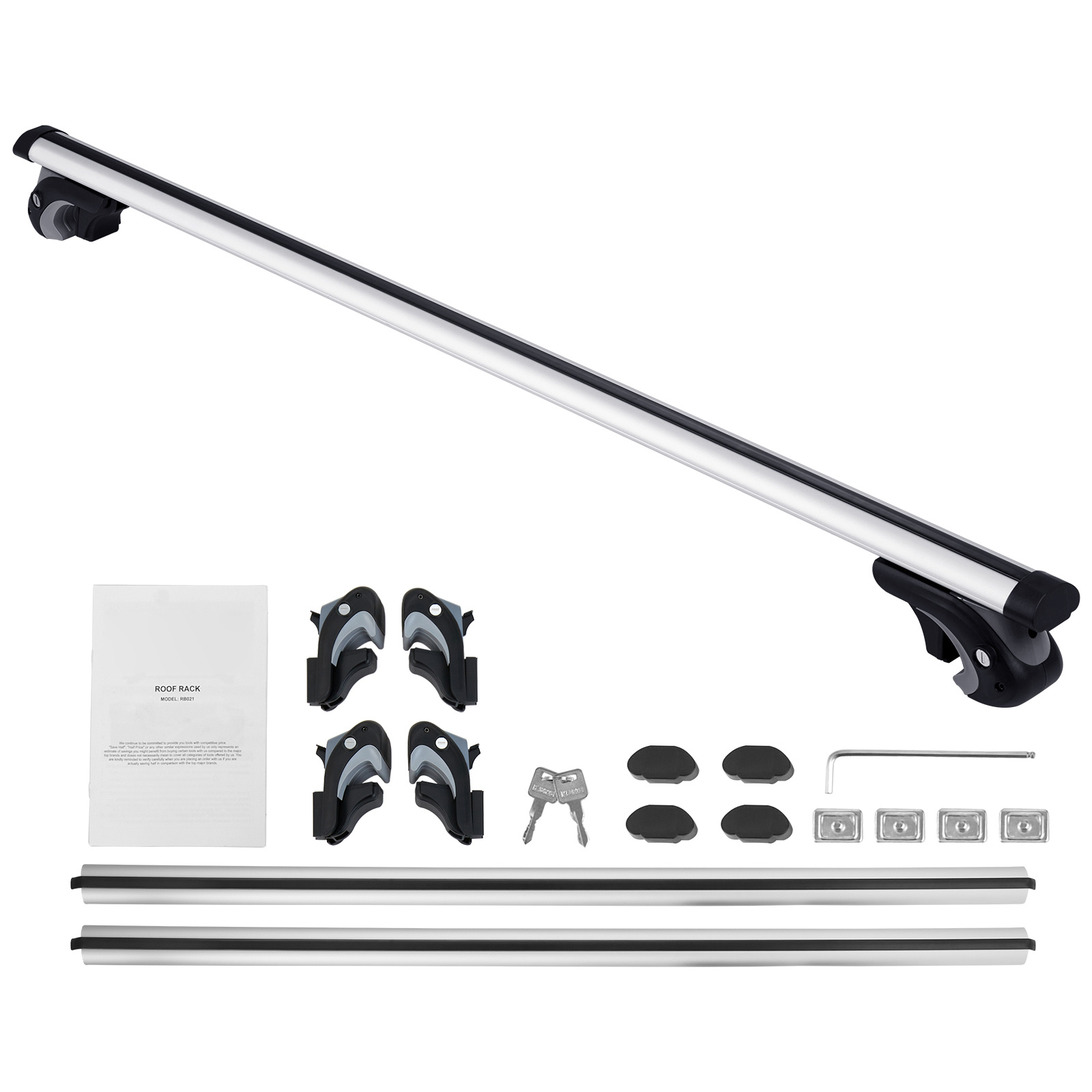 TEMU VEVOR Barra Universal para Portaequipajes de Techo 47.2" de Largo para Vehículo con Lateral Elevado