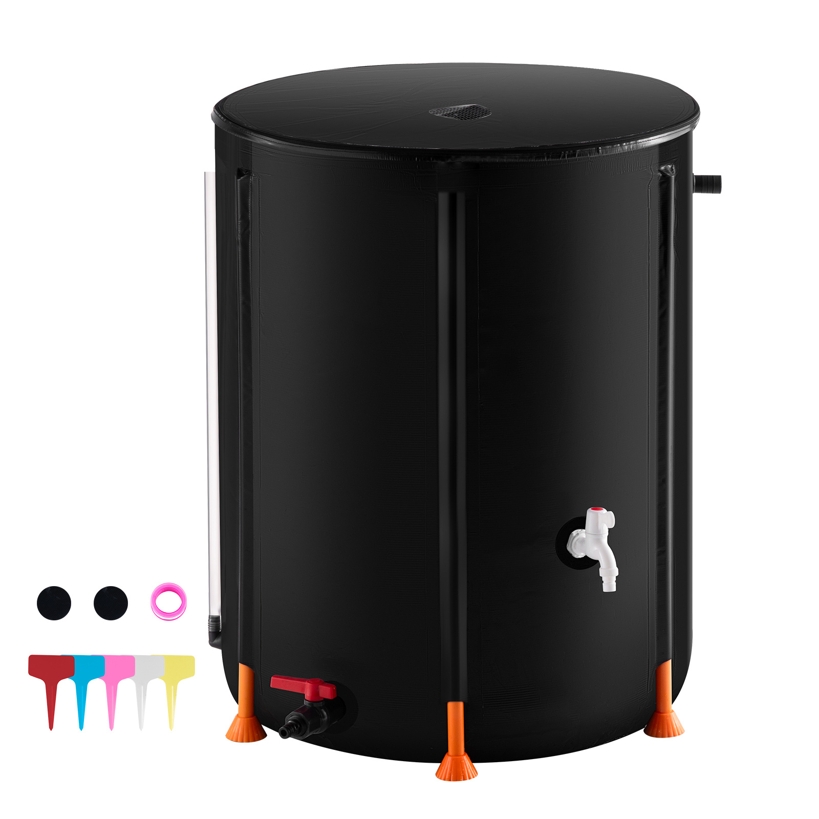 TEMU Vevor Collapsible Rain Barrel 100 Gal Rain With Spigots And Overflow Kit