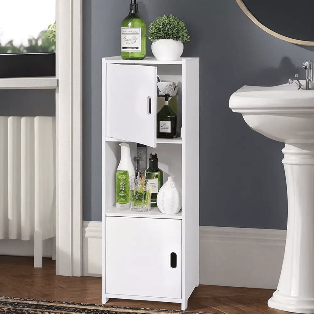 TEMU Bathroom Storage Cabinet Free Standing Cabinet Organizer White Offer Suitable For Small And Easy To Move