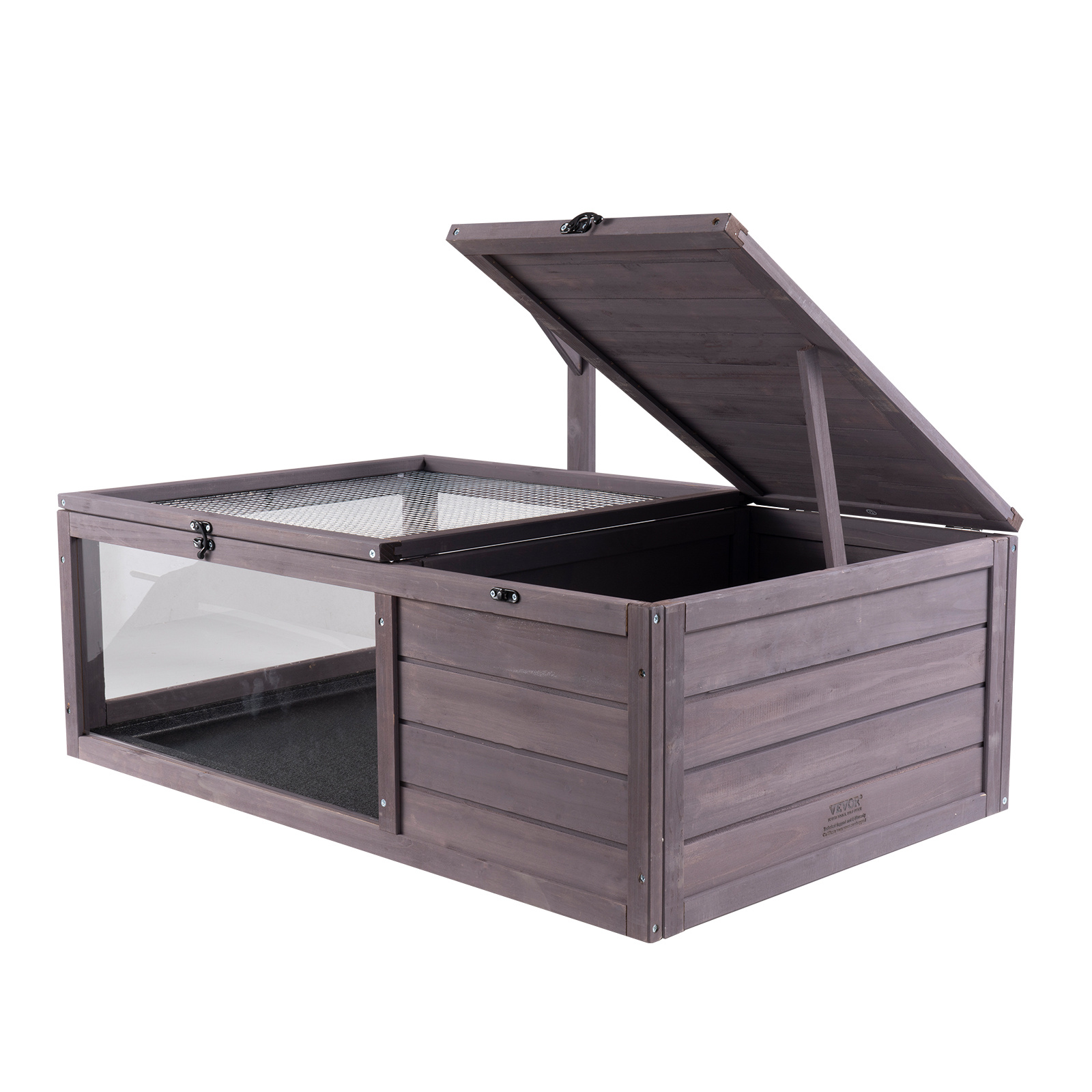 E-shop VEVOR Schildkrötenlebensraum Holzhaus für Schildkröten Innen & Außen 2-Zimmer 38x24x13in