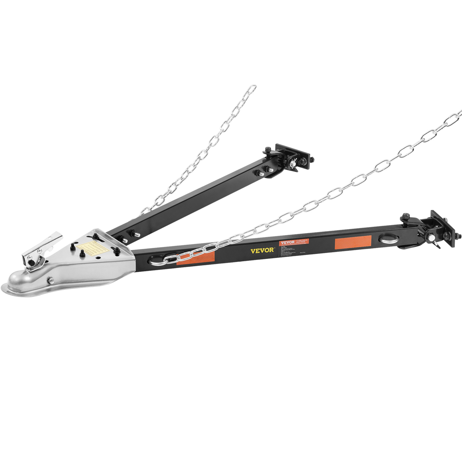 Image of Vevor Tow Bar, 5500 Lbs Towing Capacity With Chains, Powder-coating Alloy Steel Bumper-mounted Universal Towing Bar, Coupler Fits 2-inch Ball Hitch, 39.4-inch Opening Width, For Rv Car Trailer Truck