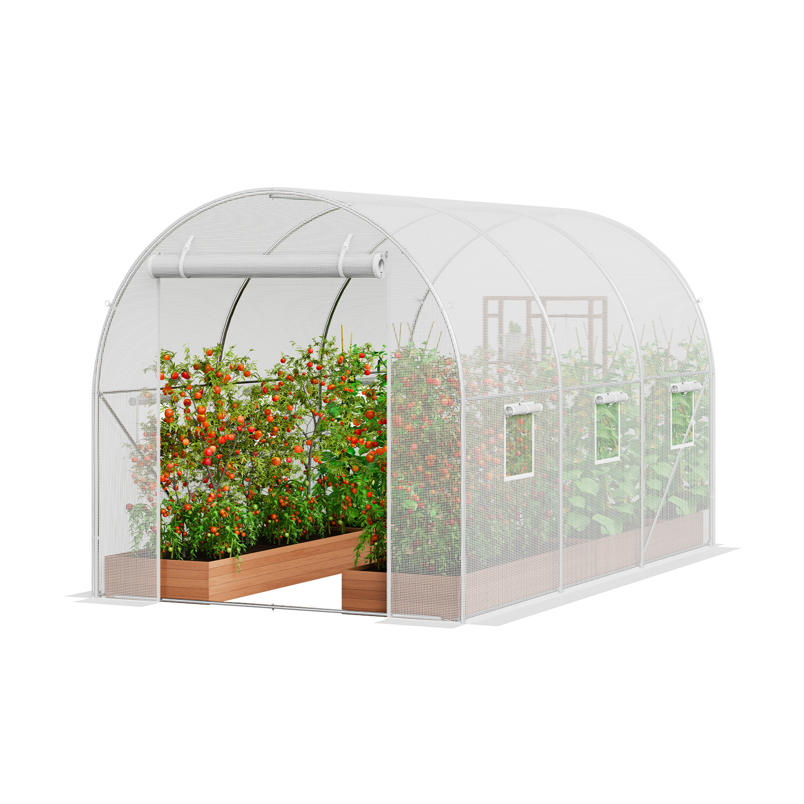 Vevor Walk-in Tunnel Greenhouse 9.58x6.43x6.23ft Galvanized Frame Pe Cover White