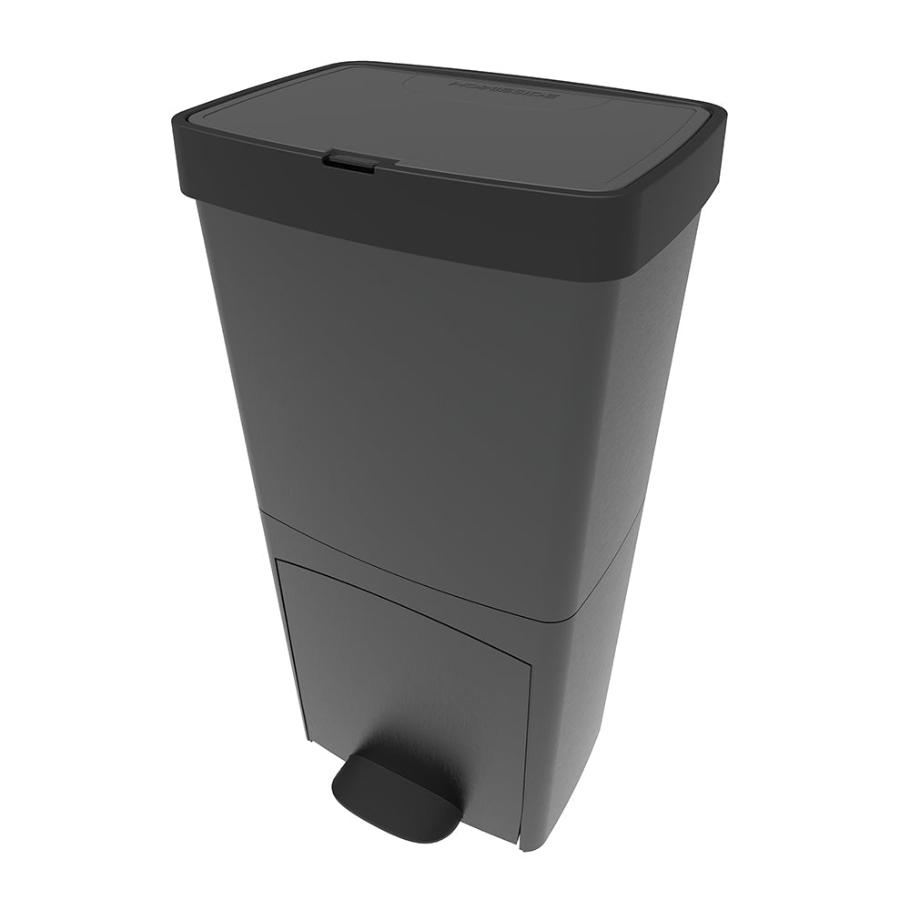 Vertical 70-liter Picea Gray Dual-compartment Kitchen Waste Sorting Bin