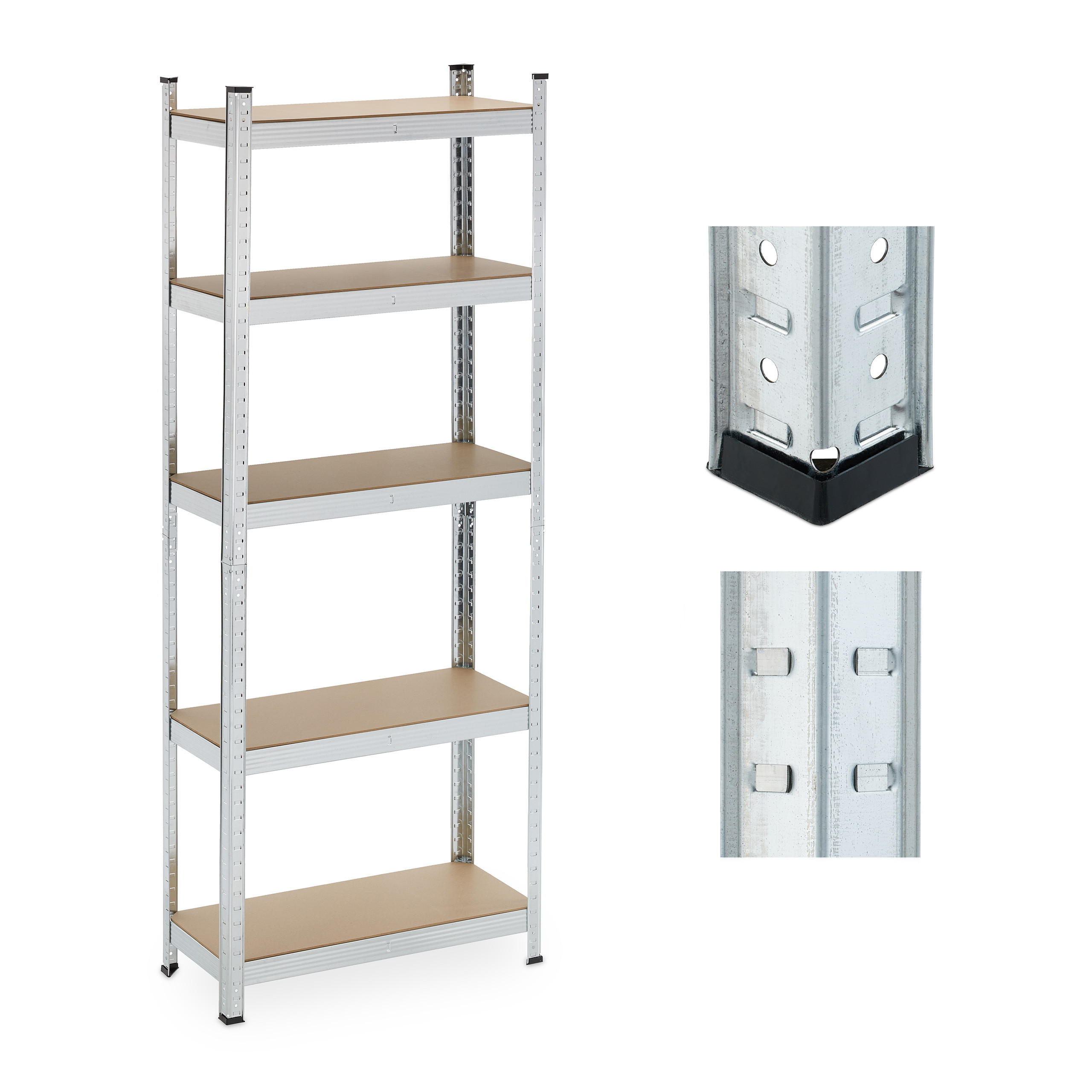 Heavy-duty Shelving In Silvery, 70 X 180 X 30 Cm (w X H X D)