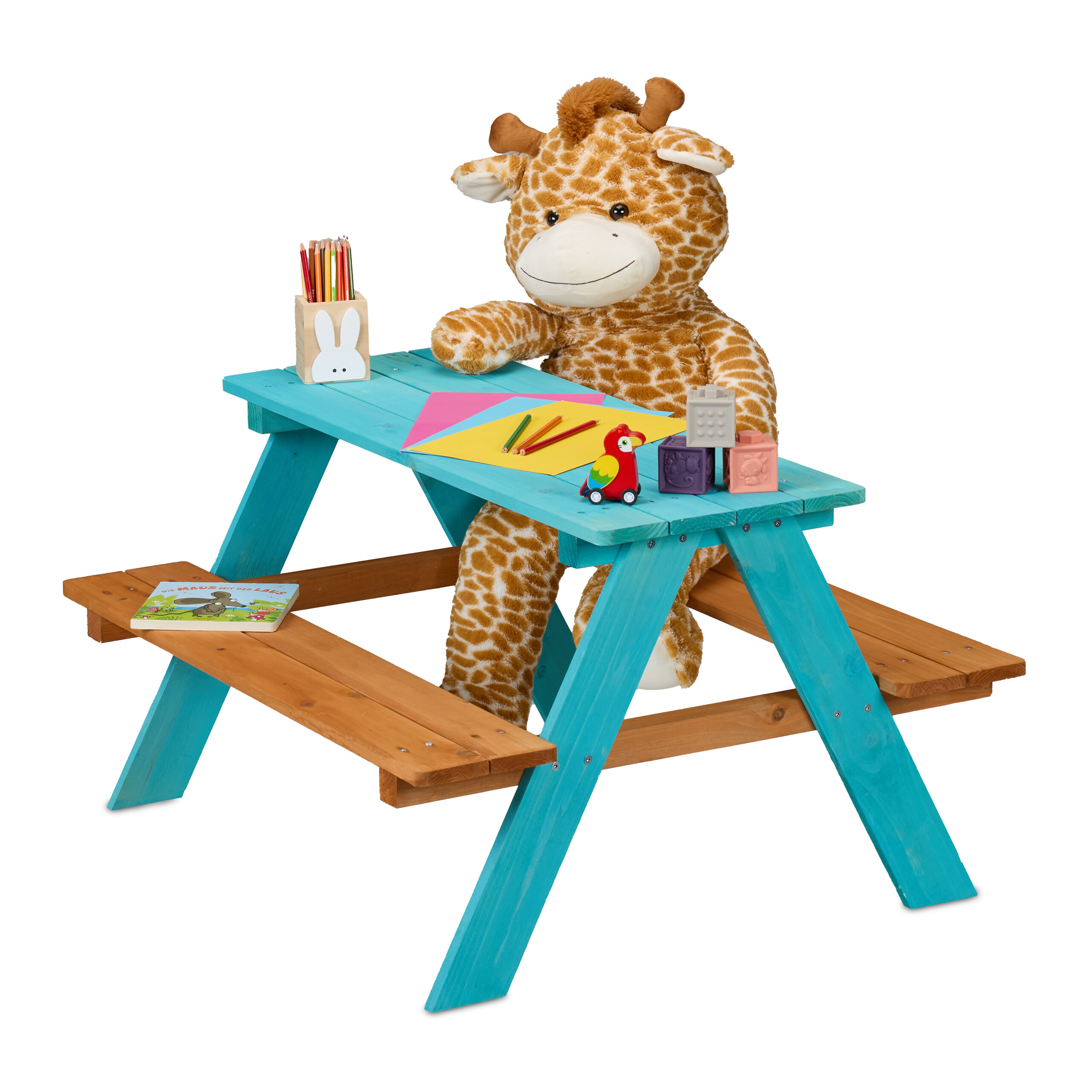 Children' Group In Blue/brown - (w)90 X (h)51 X (d)78 Cm