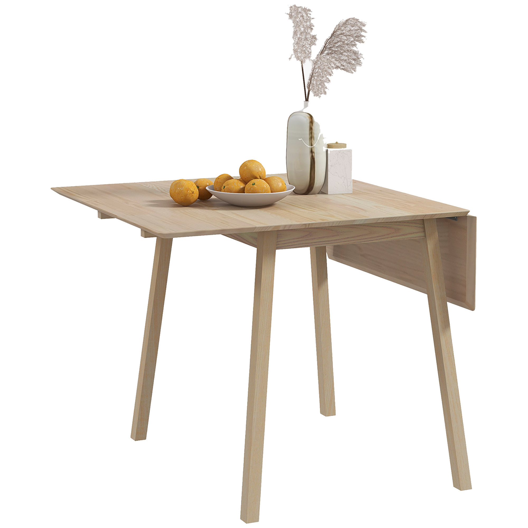 TEMU Mesa de comedor de cocina plegable HOMCOM con tablero de madera abatible para 2 a 4 , madera natural