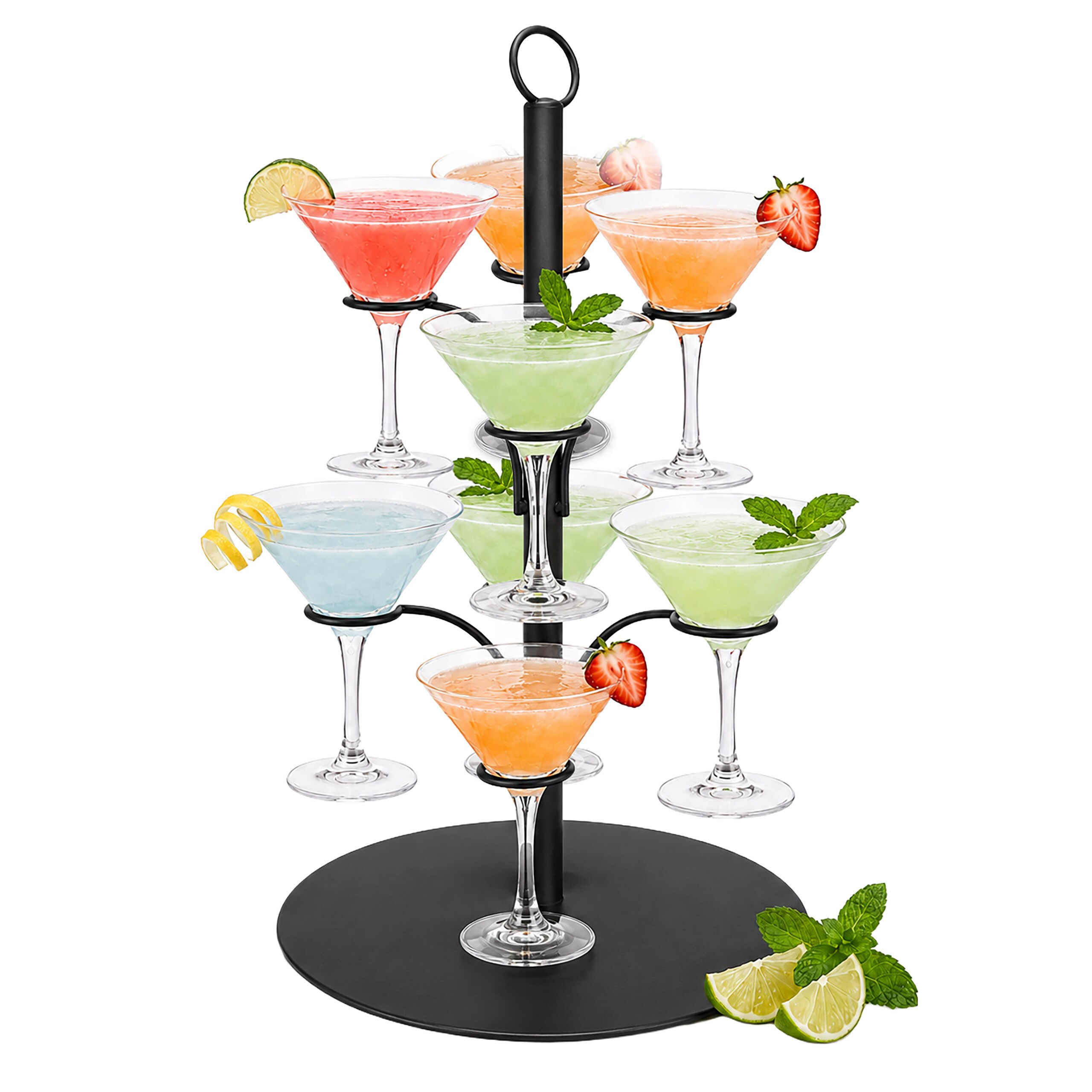 Black Beverage Tower - 8 Glasses