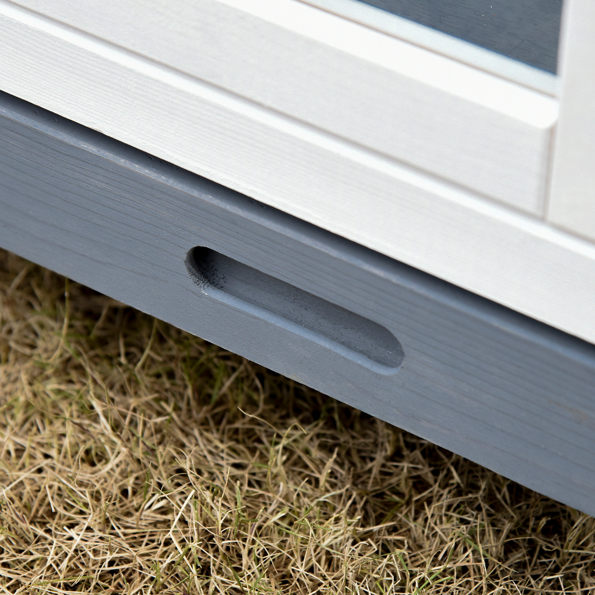 PawHut Rabbit Cage Hutch on Wheels Wooden Bunny Villa Rabbit Hutch with Slide-Out Tray, Lockable Door, Openable Top 102 x 60 x 63.5 cm, Grey