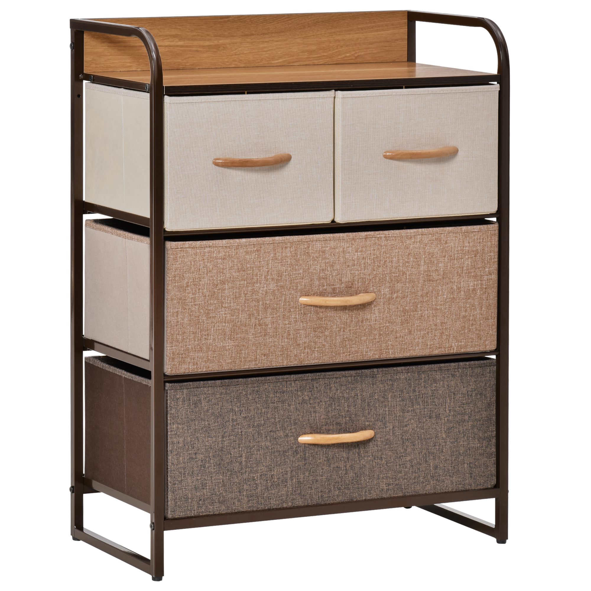 TEMU Commode di stoccaggio HOMCOM 4 cassetti in tessuto 23 x 11,4 x 30,8 pollici (58 x 29 x 31 inch) multicolore
