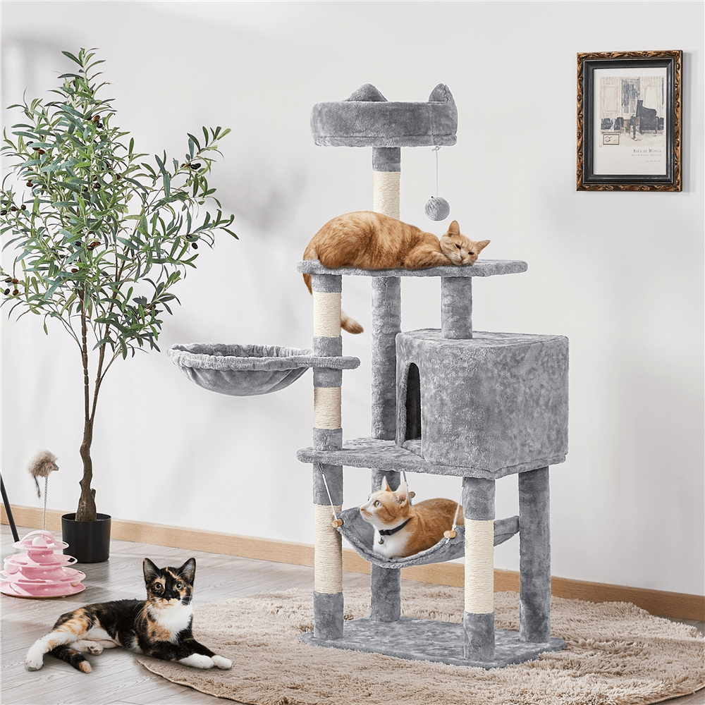 

Yaheetech Multi-level Cat Tree With Lounging & Platforms & Perch & & & Scratching Posts & Hanging Plush Ball Cat Tower