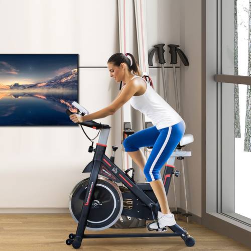 exercise bike indoor cycling bike for home use stationary bike with lcd display and heart rate sensor bike for home gym office cardio workout