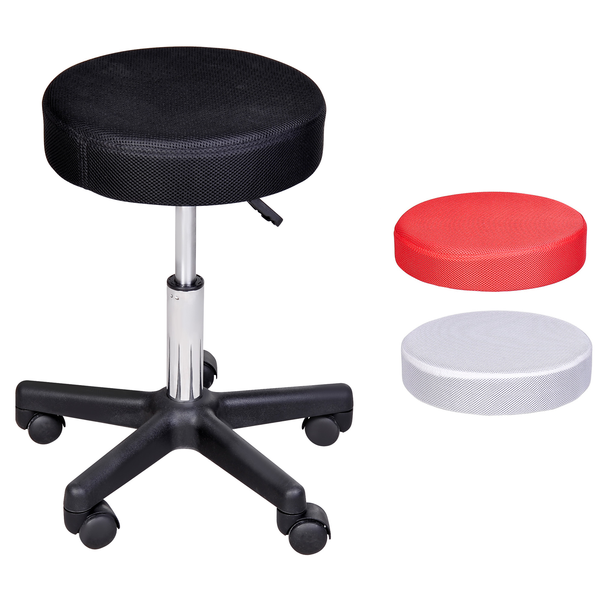 TEMU HOMCOM Tabouret massage a roulettes reglable en hauteur pivotant avec couleurs de housse de protection