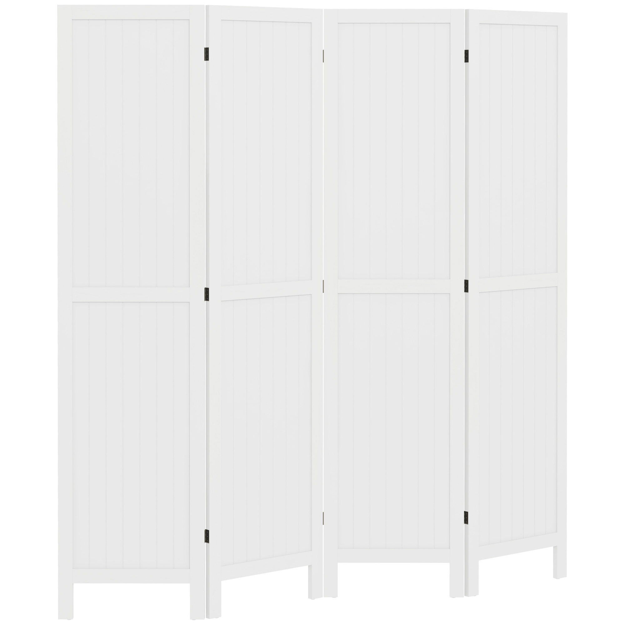 TEMU HOMCOM Pantalla divisoria de habitación de madera para armario interior plegable, pantalla de 4 paneles de madera, 160 x 170 cm, color