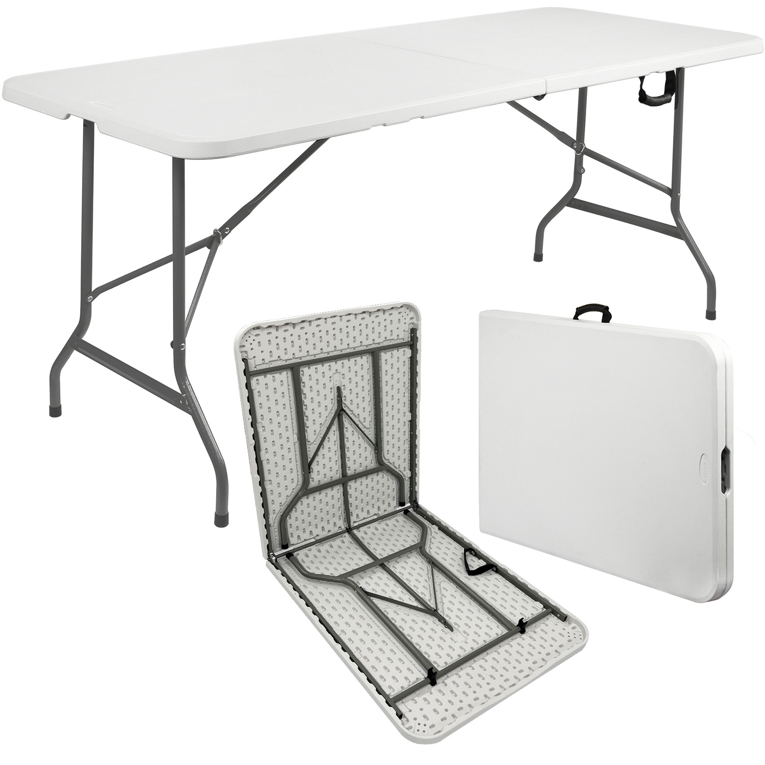 TEMU 6ft Folding Table Heavy Duty Picnic Garden Table Desk Indoor Outdoor