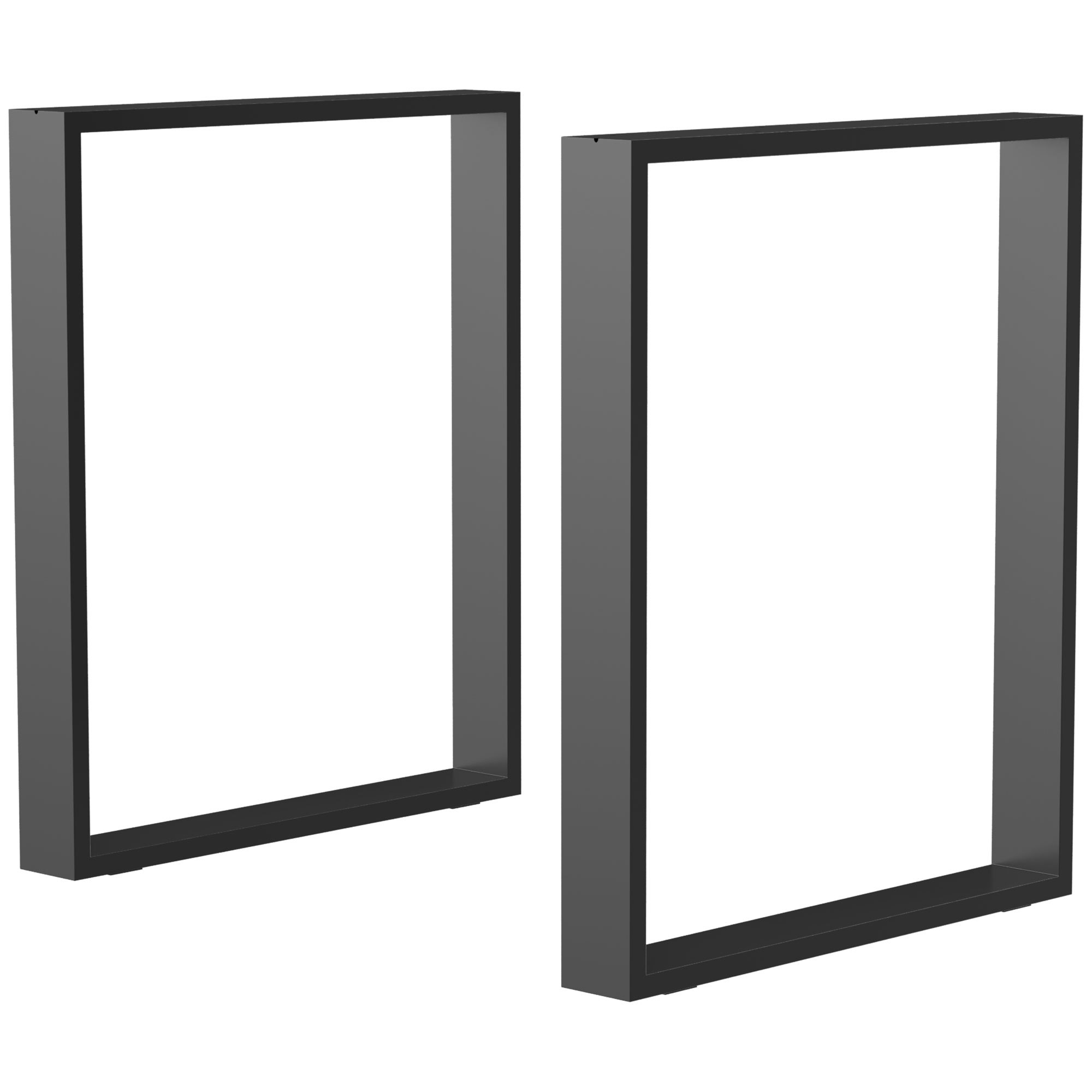 TEMU Juego de 2 Patas de Mesa de Acero 60x72 cm Patas Rectangular de Mesa para Muebles de Bricolaje Estilo Industrial con Tornillos y Protectores de