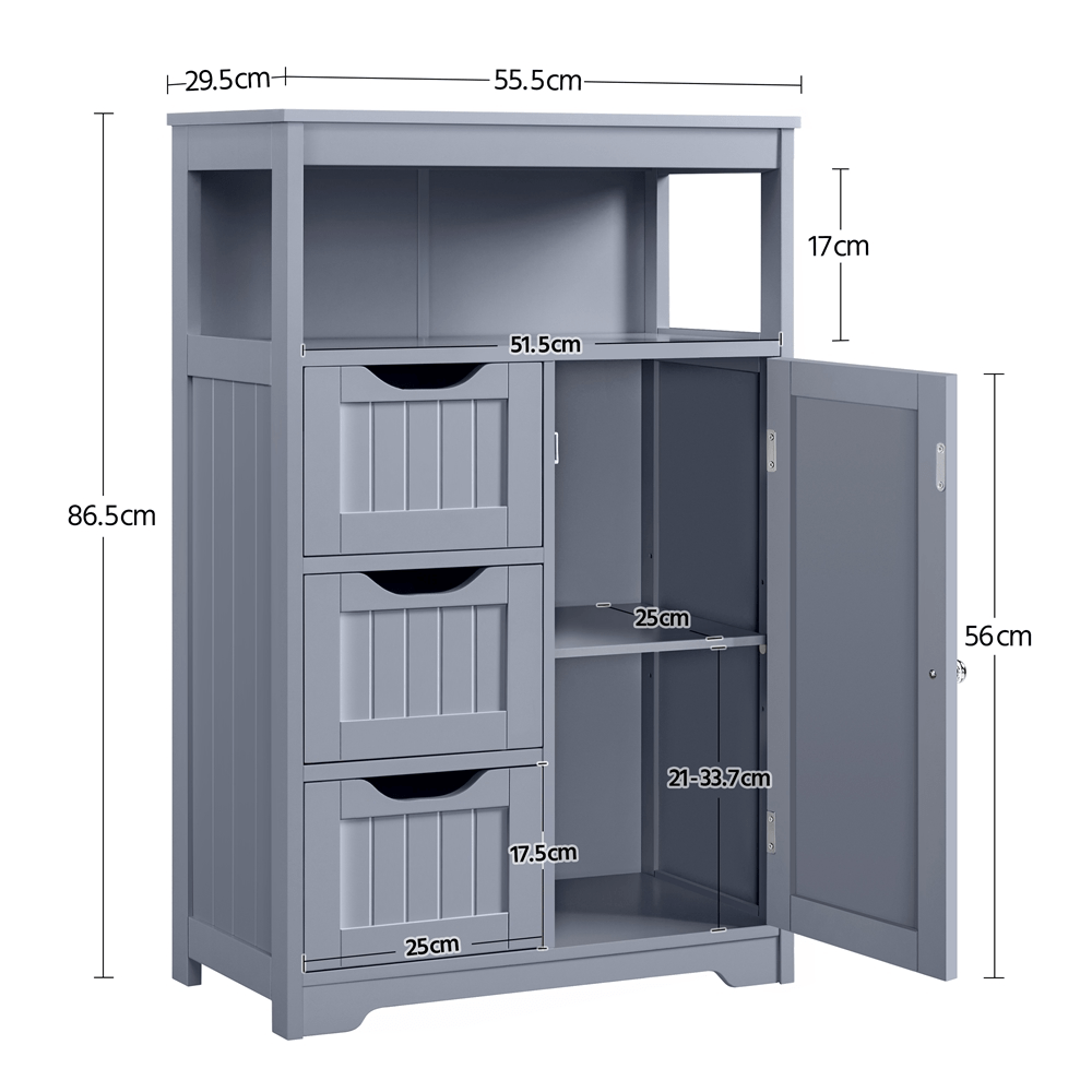 Costoffs Bathroom Storage Cabinet with 3 Drawers & 1 Door, Freestanding