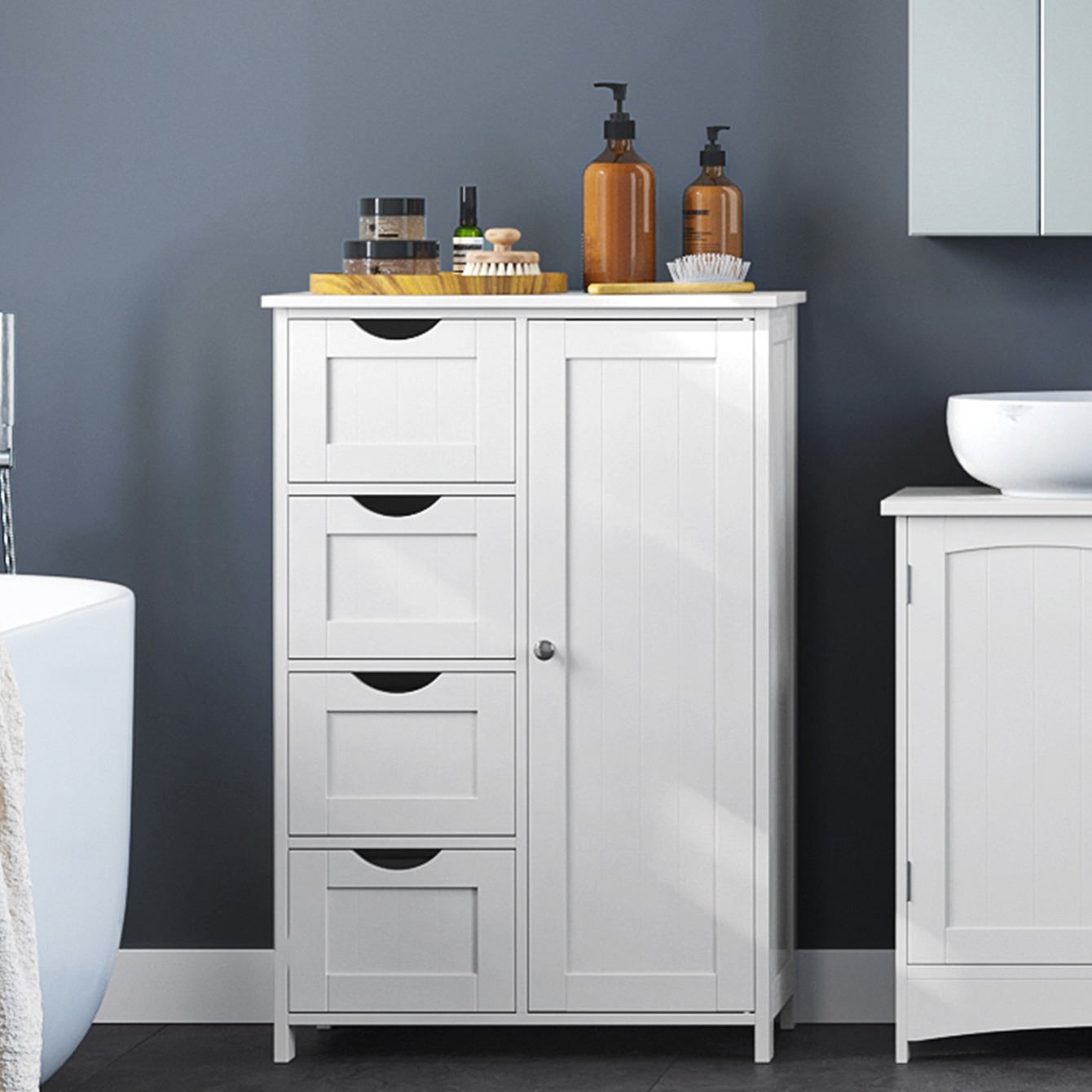 Vasagle Bathroom Cabinet, Narrow Bathroom Cabinet, Side Cabinet, Chest ...