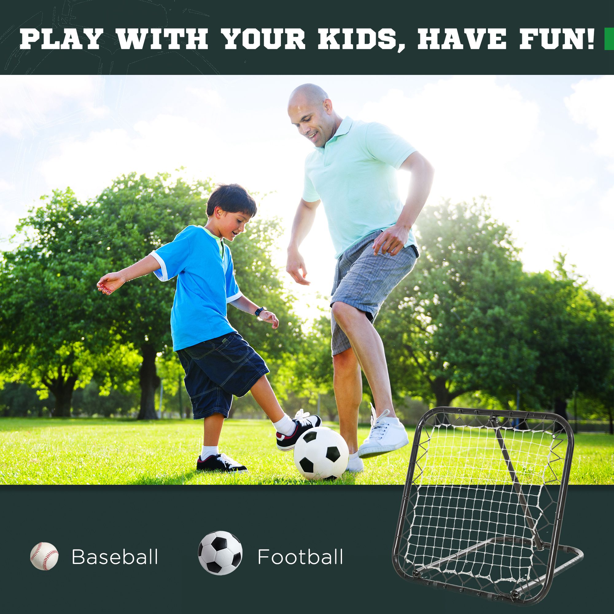 Angle Adjustable Rebounder Net Goal Training Set