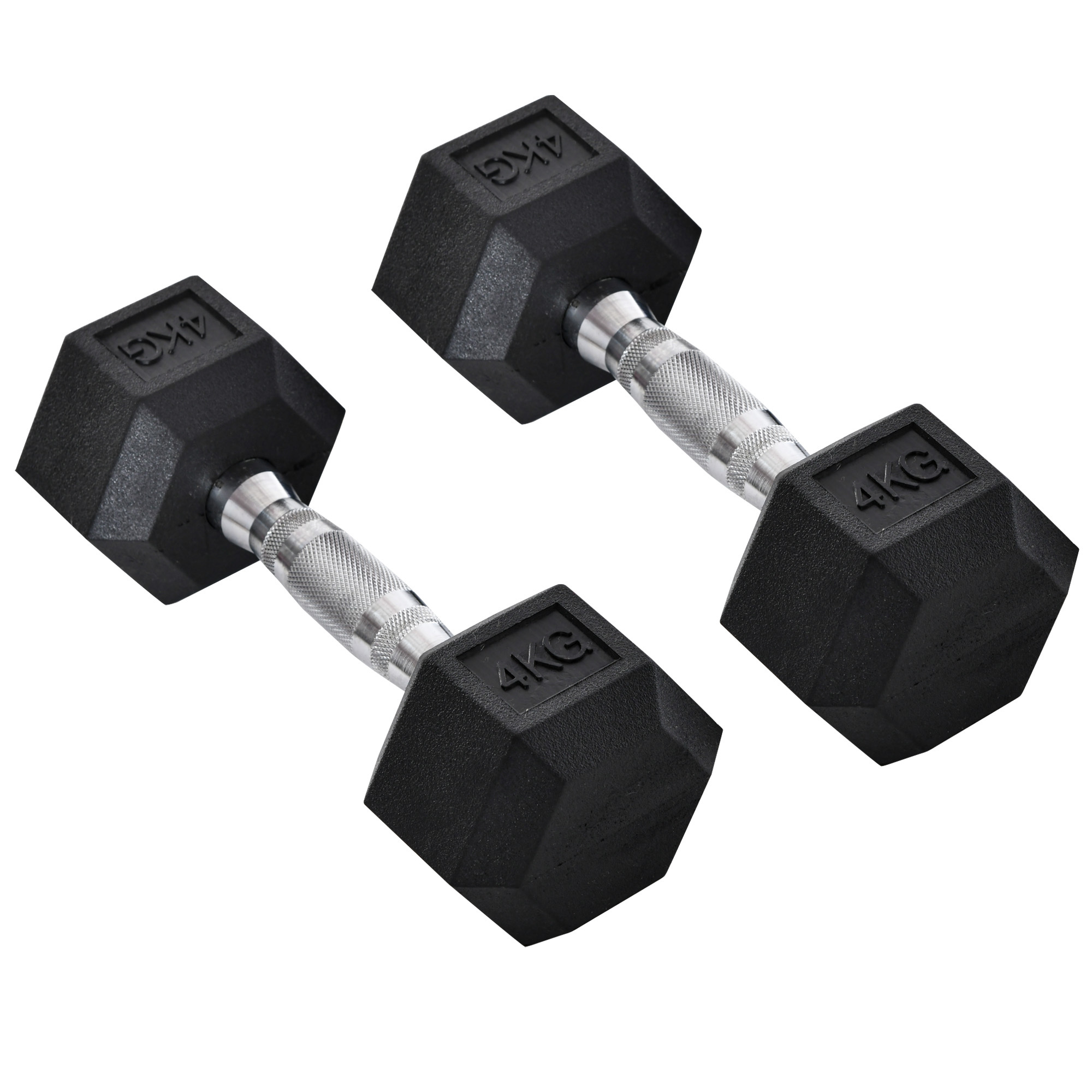 Hexagon Dumbbell Cast Iron Dumbbell Rubber Dumbbell Knurled Handle Weights Black Kg