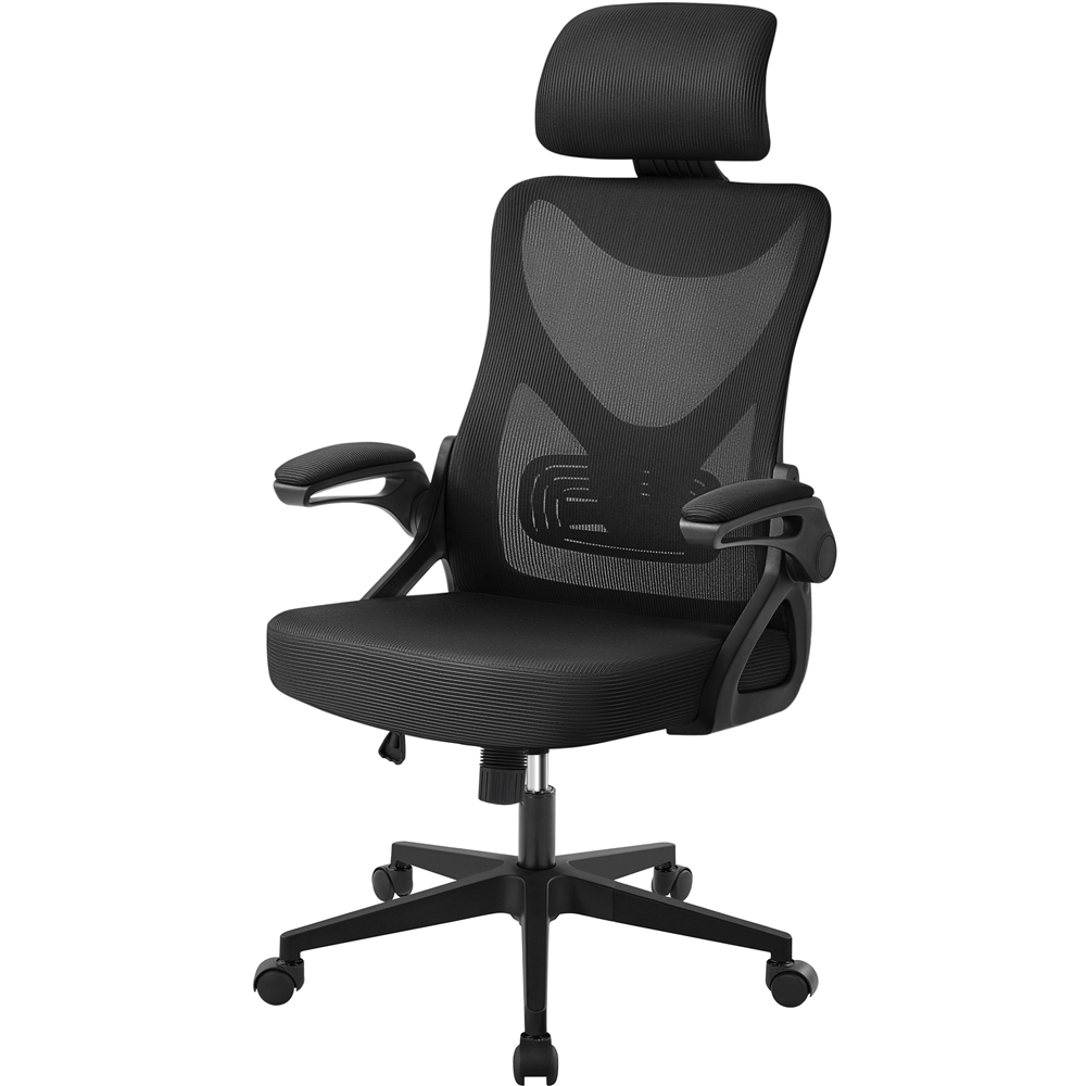 TEMU Costoffs Office Chair, Ergonomic Desk Chair With Flip-up Armrests, Swivel Chair With Backrest And Adjustable Headrest, Loadable Up To 136 Kg