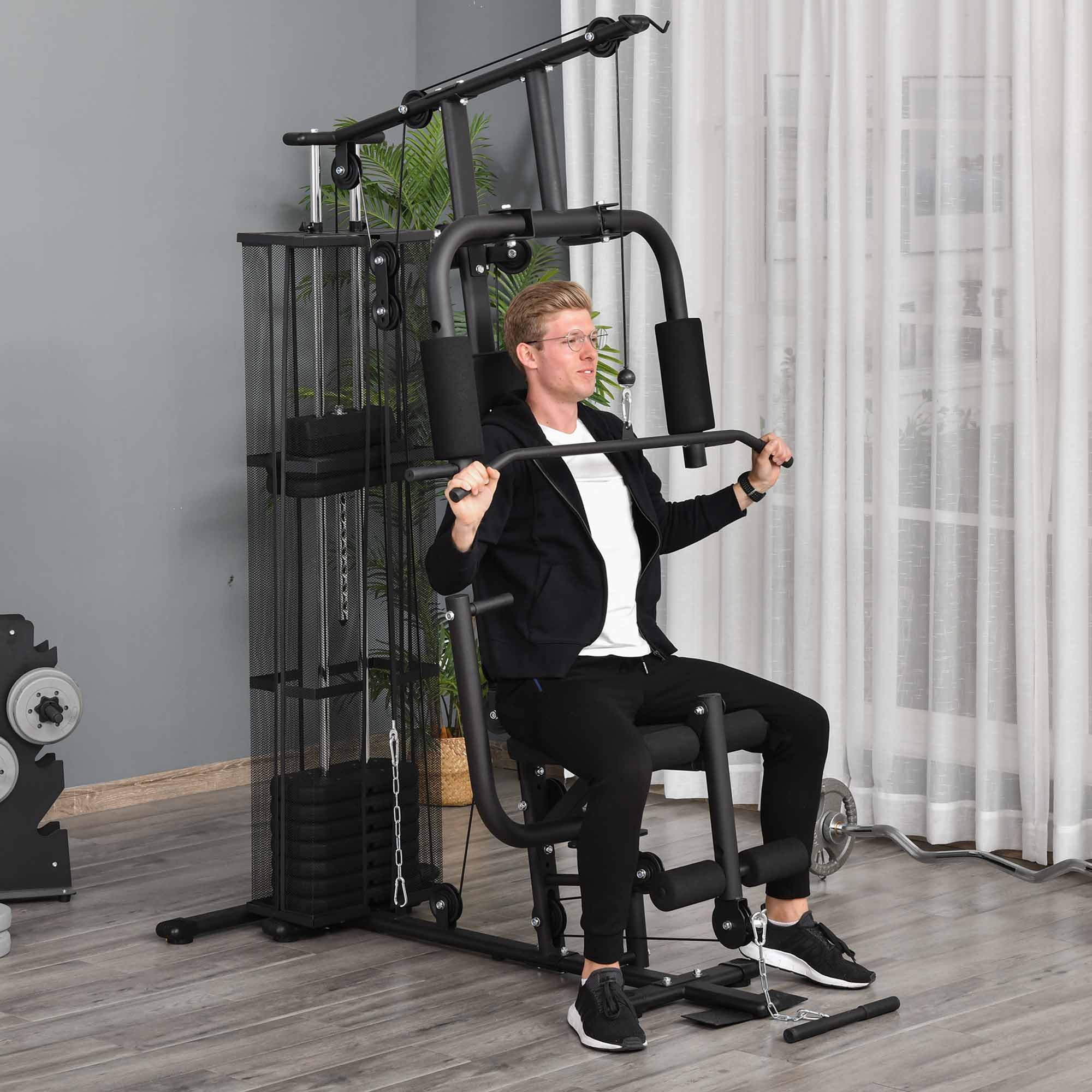 TEMU Multi-exercise Gym Workout Station, 45kg Weight Stack Training System, Full For Home Gym
