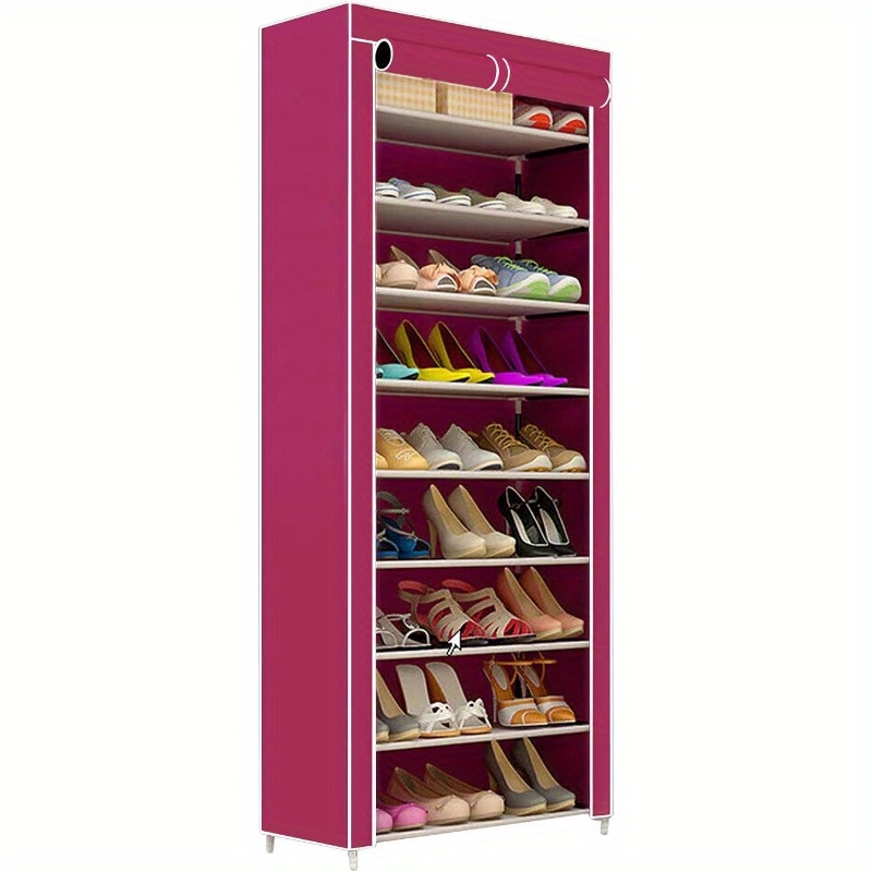 Shoe Rack Shoe Storage Cabinet With Dust Cover Non-woven Fabric 9-layer Shoe Cabinet Can Hold 27 Pairs