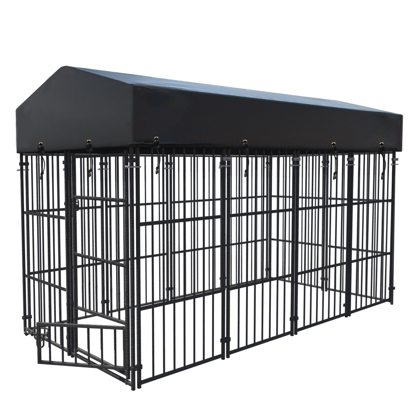 Outdoor Dog Enclosure 120x249x165cm Heavy Duty Dog Kennel House Mesh ...