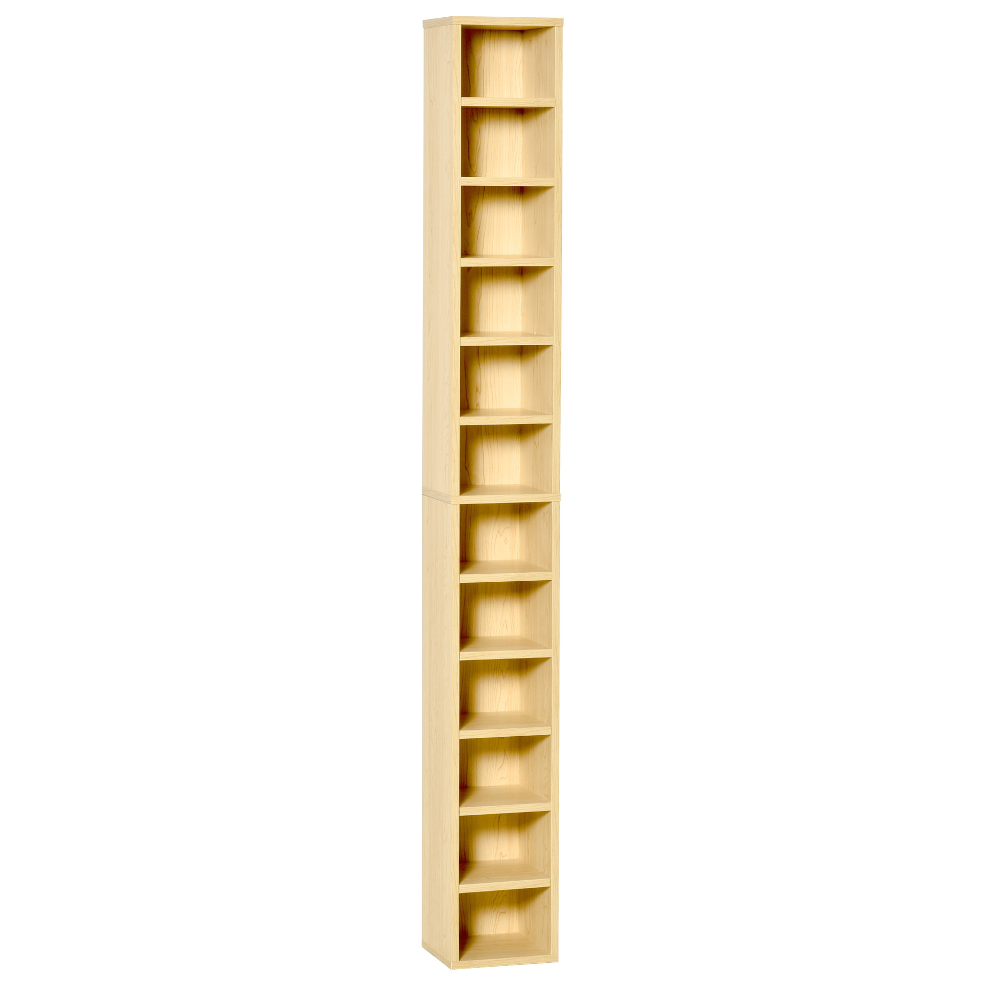 TEMU HOMCOM Estantería Columna Armario de Almacenamiento CD 12 Compartimentos 21L x 20W x 175H cm de capacidad Máx. 204 CD color