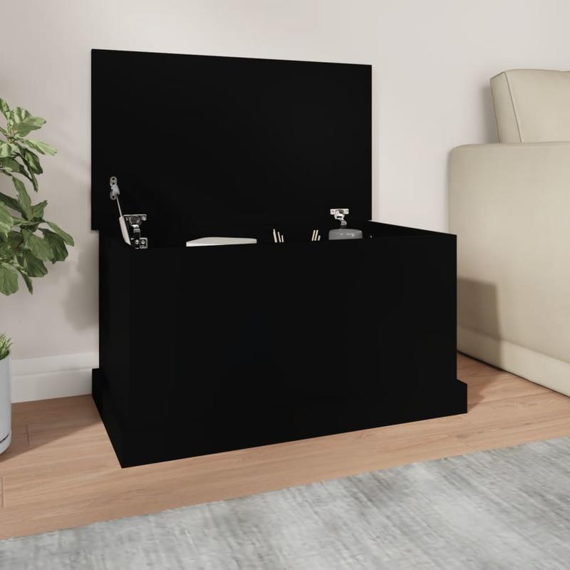 

Black Storage Box 70x40x38 Cm Engineered Wood