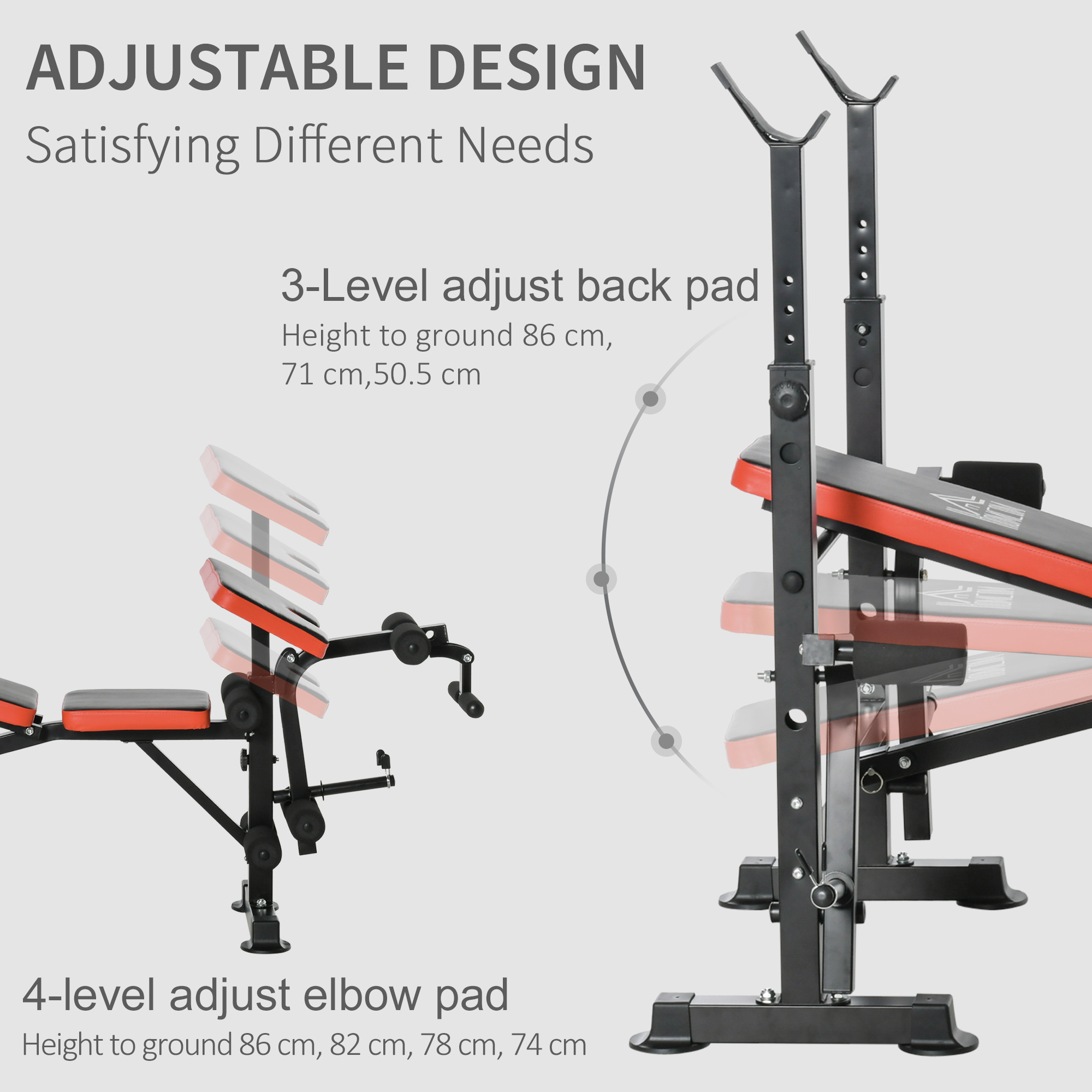 adjustable weight bench with leg developer barbell rack for weight lifting and strength training multifunctional workout station for home gym fitness details 6