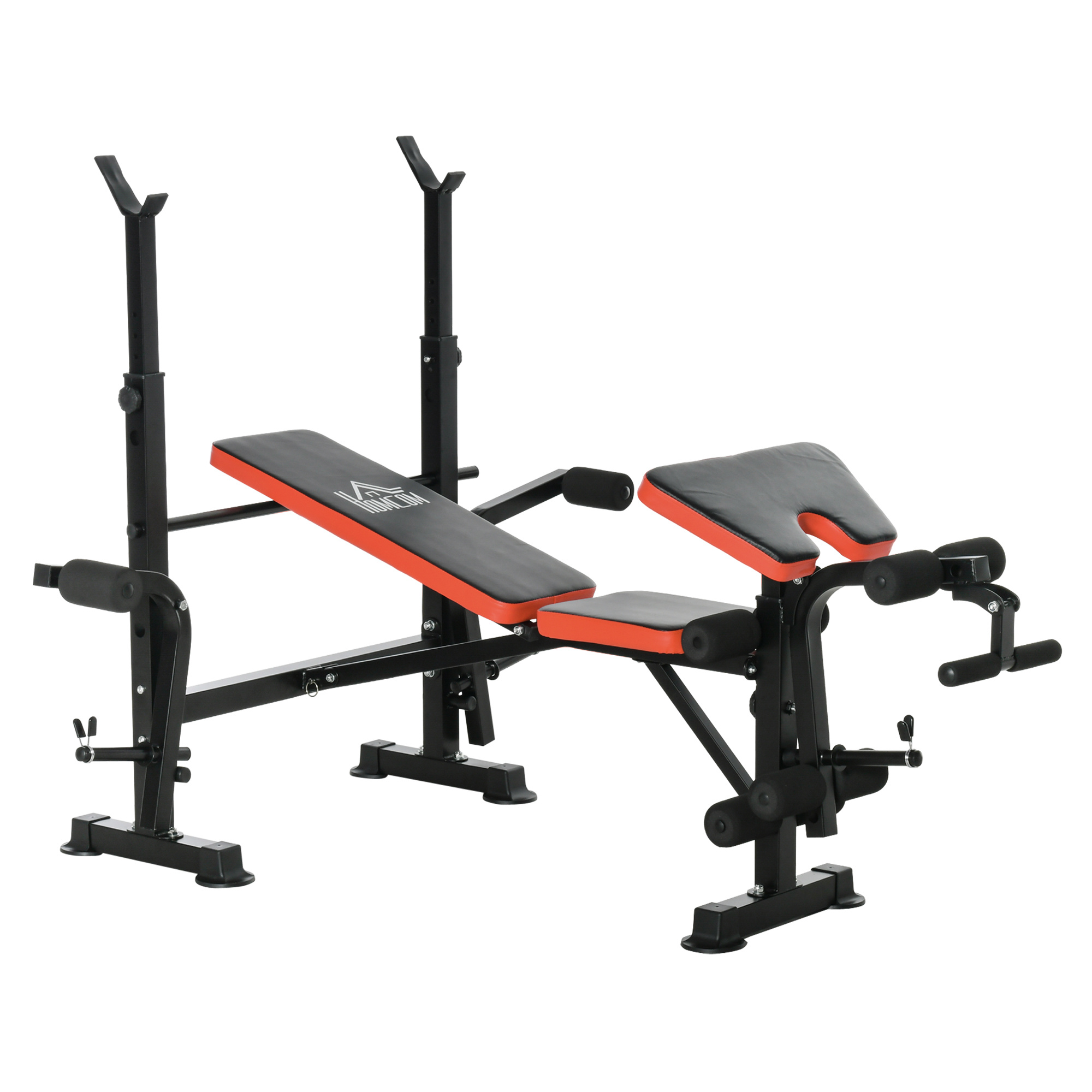 adjustable weight bench with leg developer barbell rack for weight lifting and strength training multifunctional workout station for home gym fitness details 4