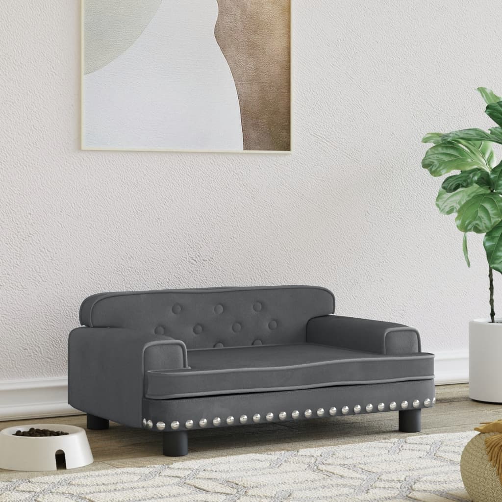

Dog Bed Dark Grey 70x45x30 Cm Velvet