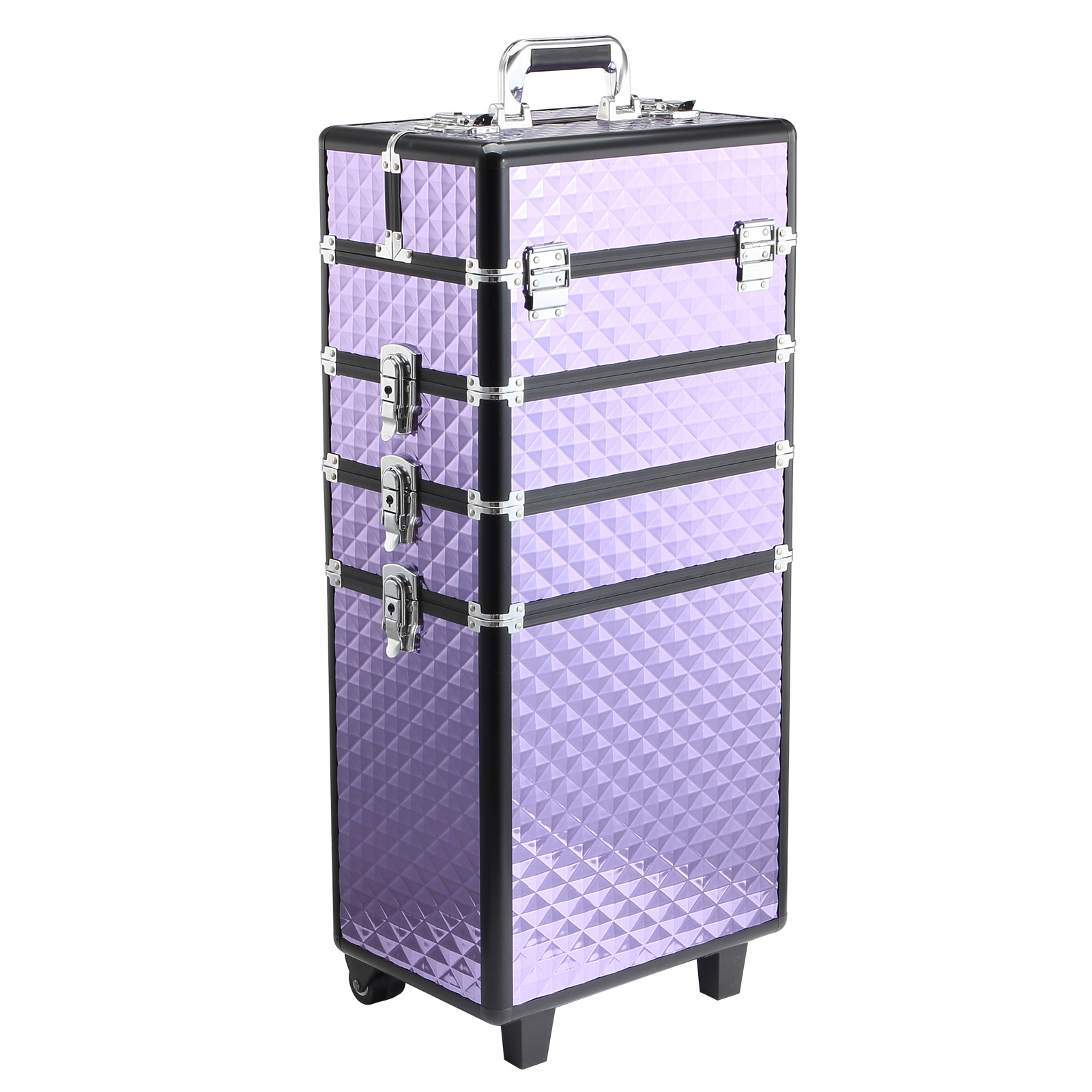 Temu Homcom Maletin De Maquillaje Profesional Con Ruedas Universales Distintos Niveles Asa Extensible Maletin Maquillaje Trolley Aleacion De Aluminio 